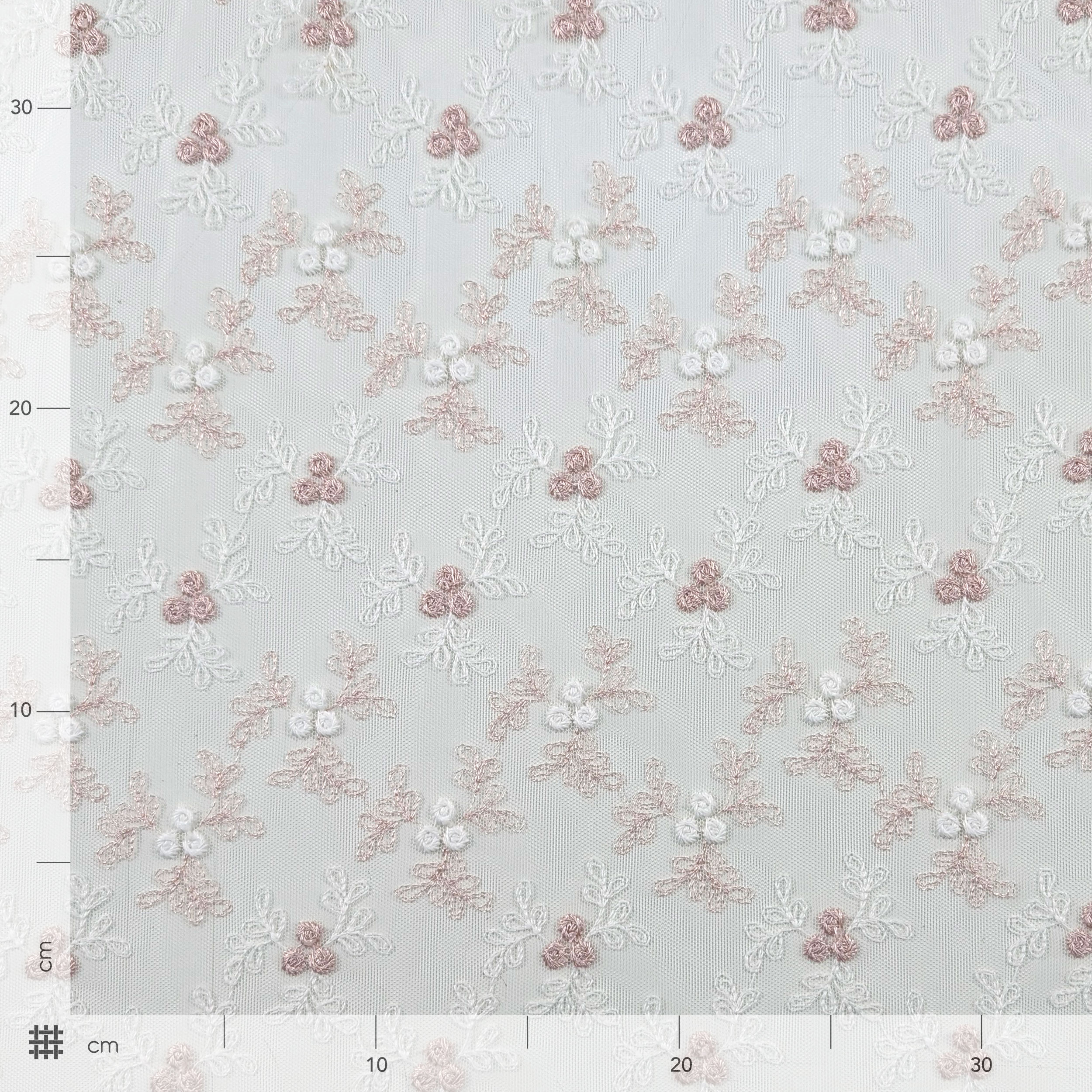 Fabric Curtain Lace Floral Pink Image