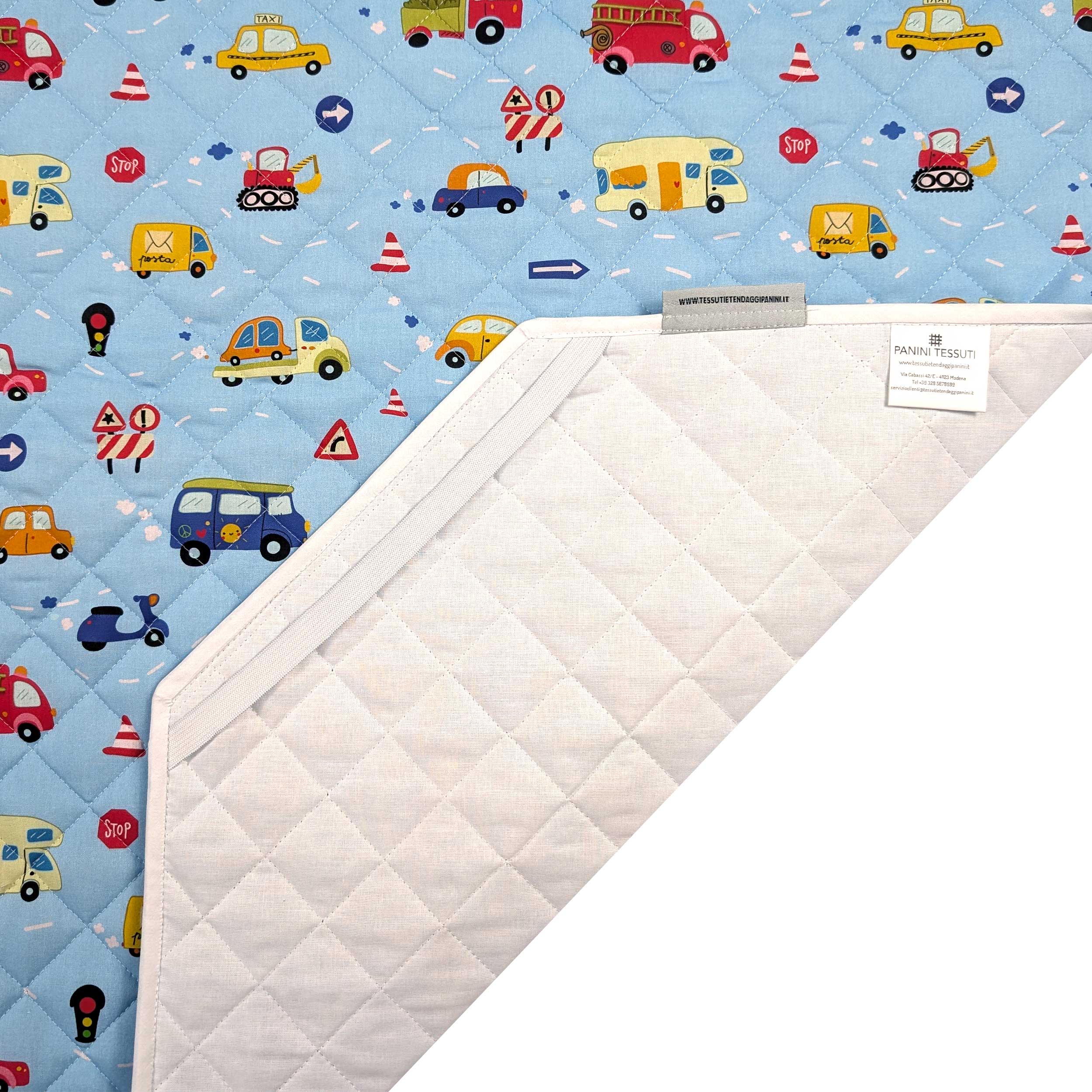 Cot Cover Cars Light Blue Background Image