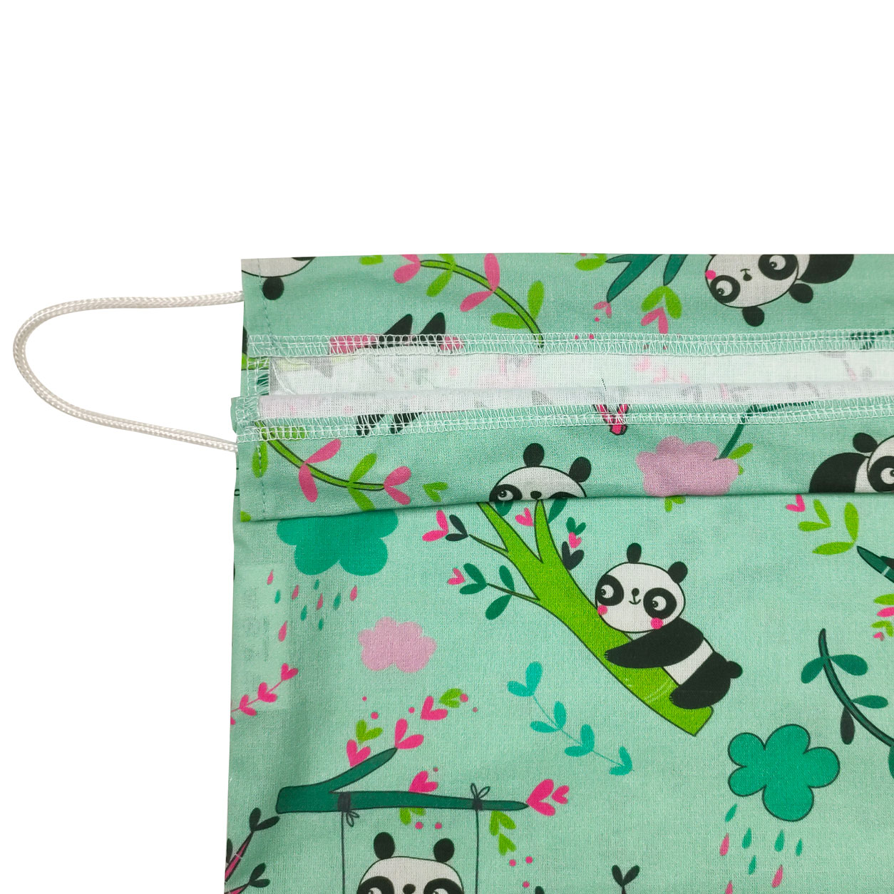 Sac à langer Kindergarten Panda Mint Green Background - Panini Fabrics