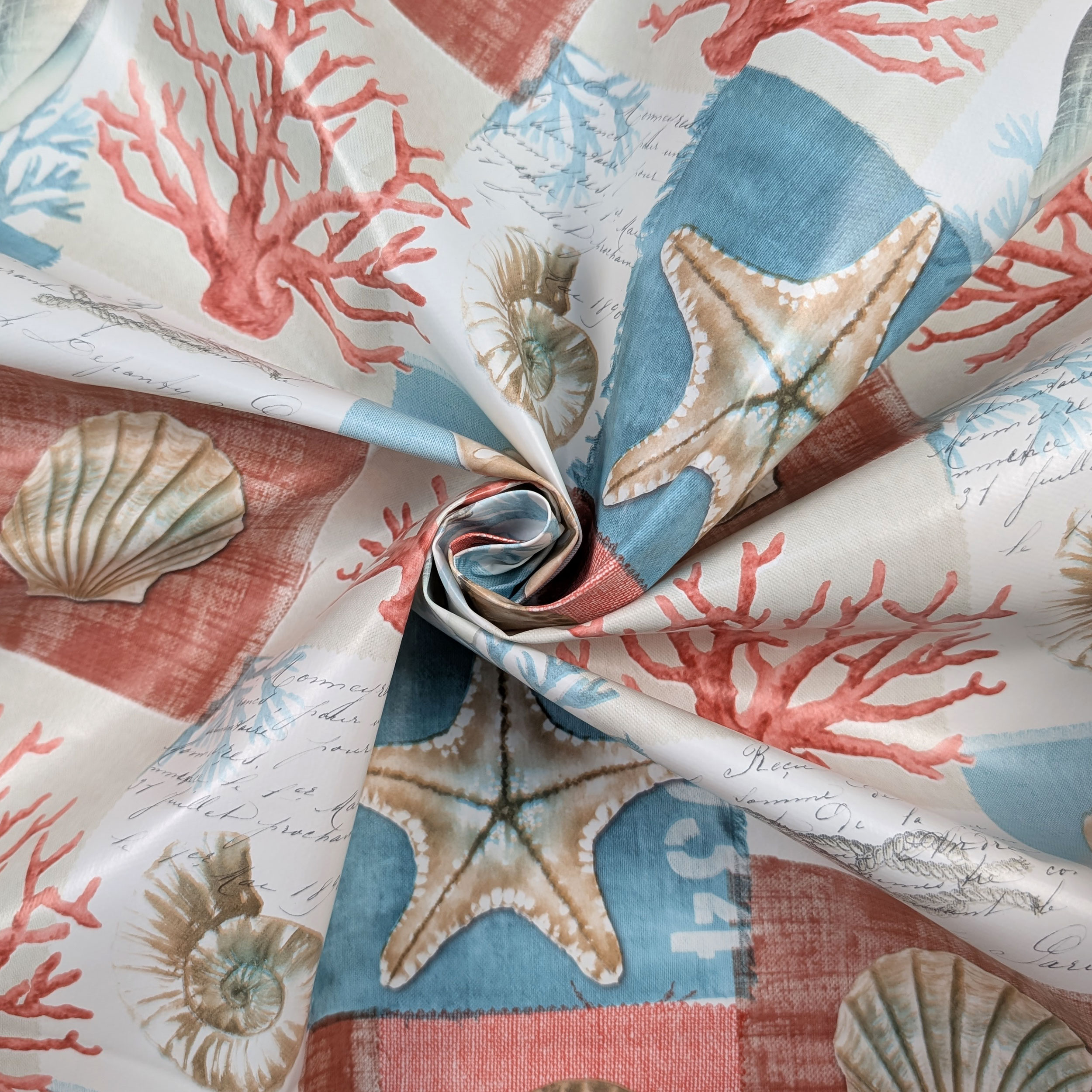 Fabric for Maritime Patterned Laminated Tablecloth Image