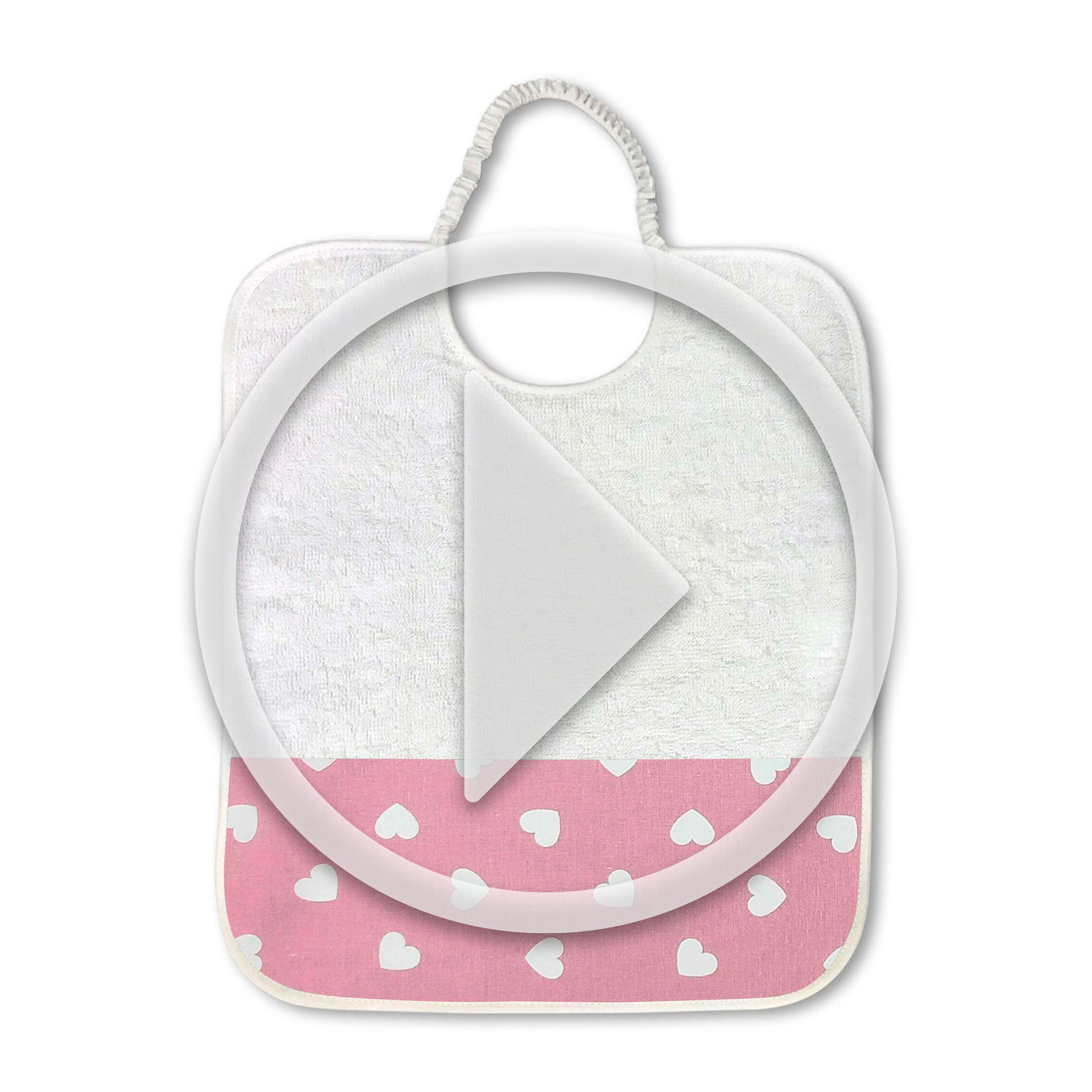Bib White Hearts Background Pink Antique Image