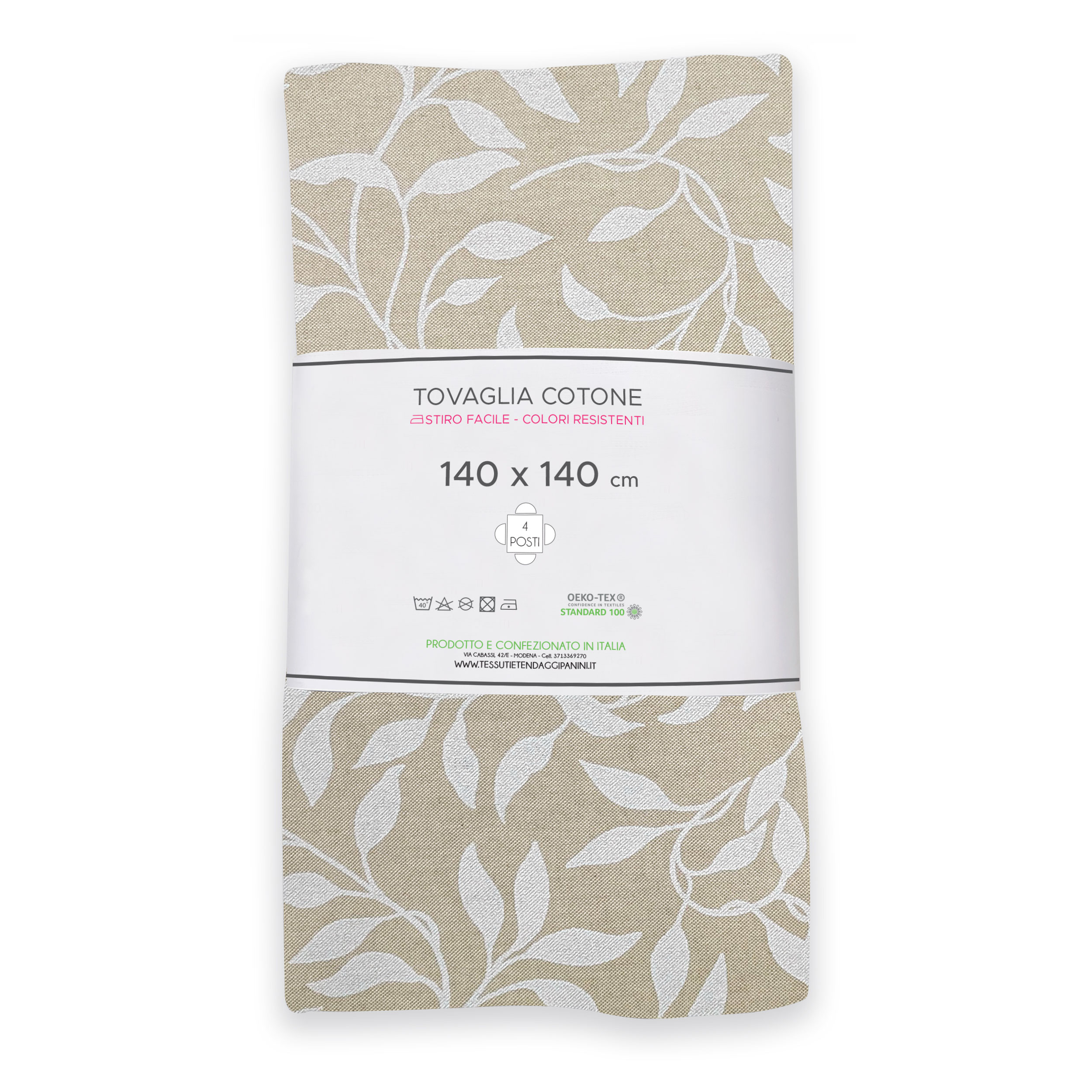 Packaged Tablecloth Foliage White Image