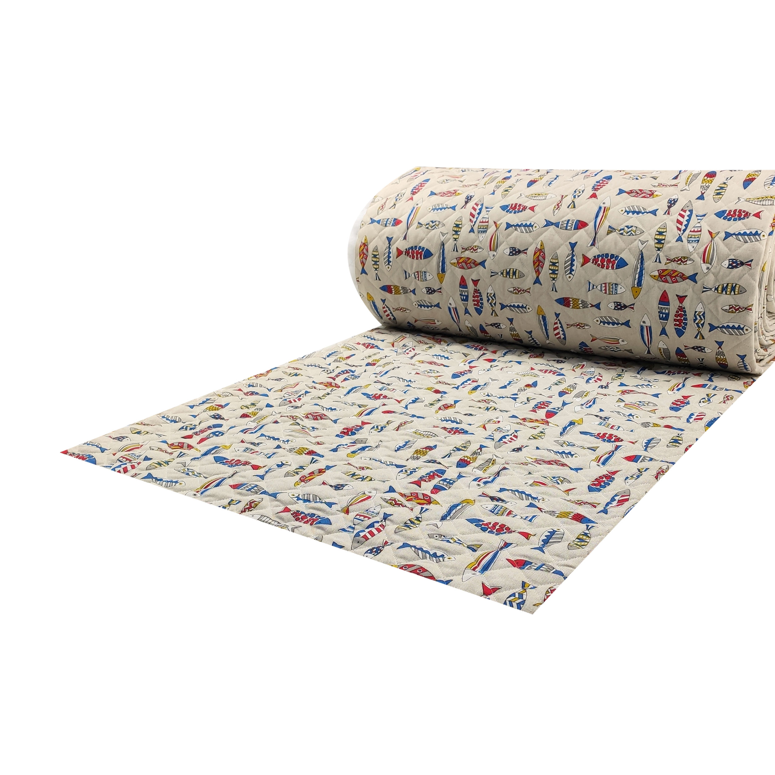 Multicolour Fish Quilting Fabric