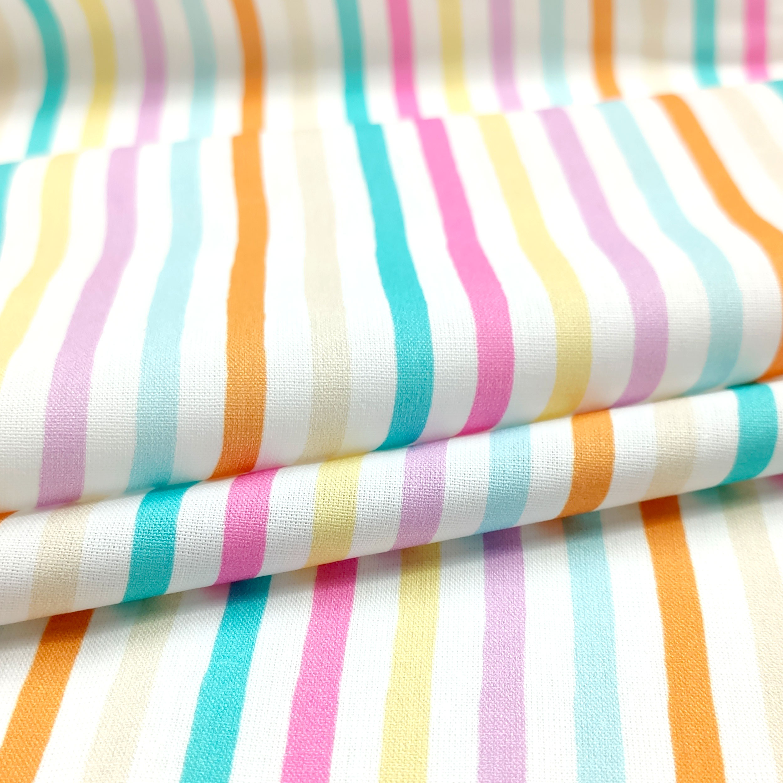 Rainbow Stripes Cotton Poplin