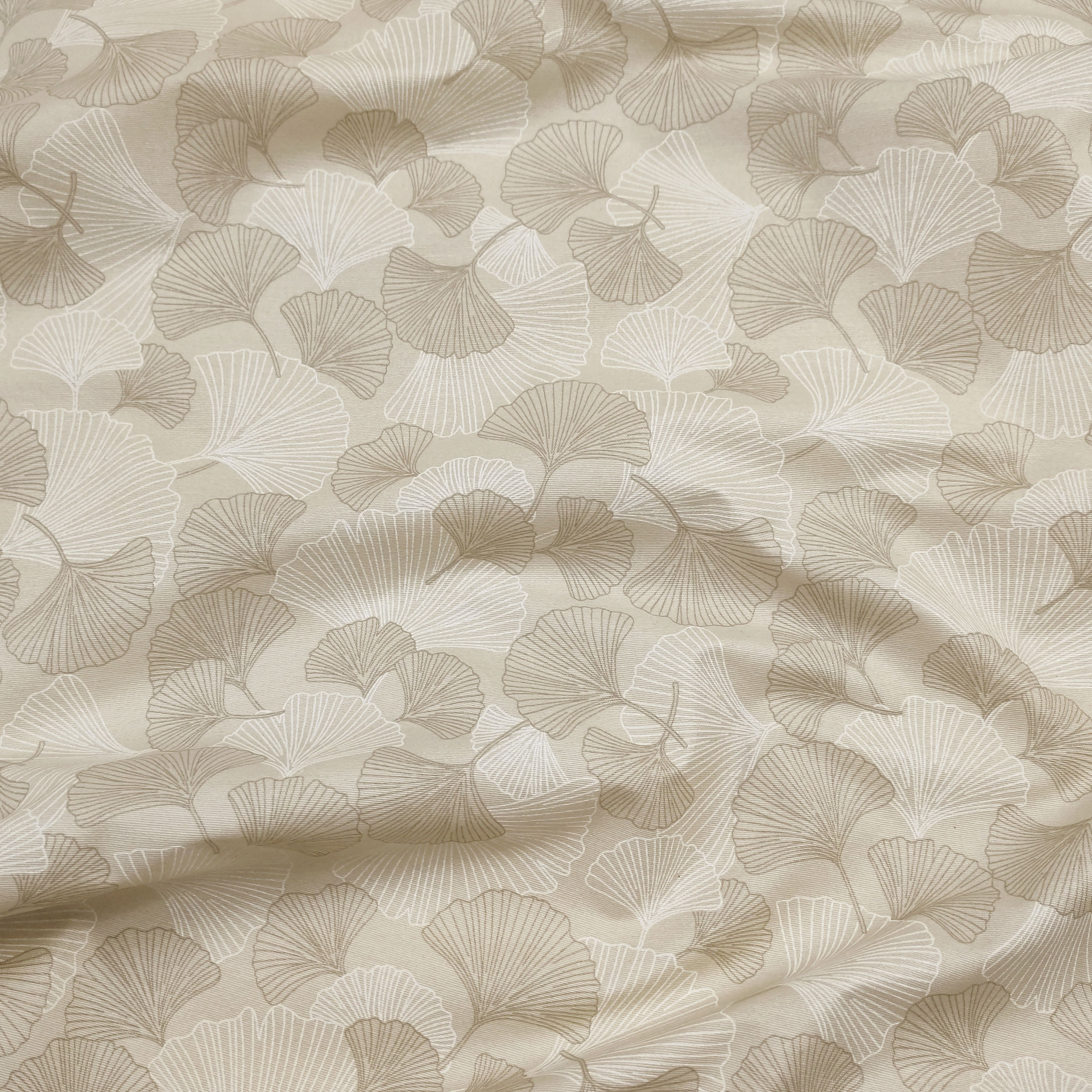 Fabric for Resin Tablecloth Ginkgo Leaves Beige