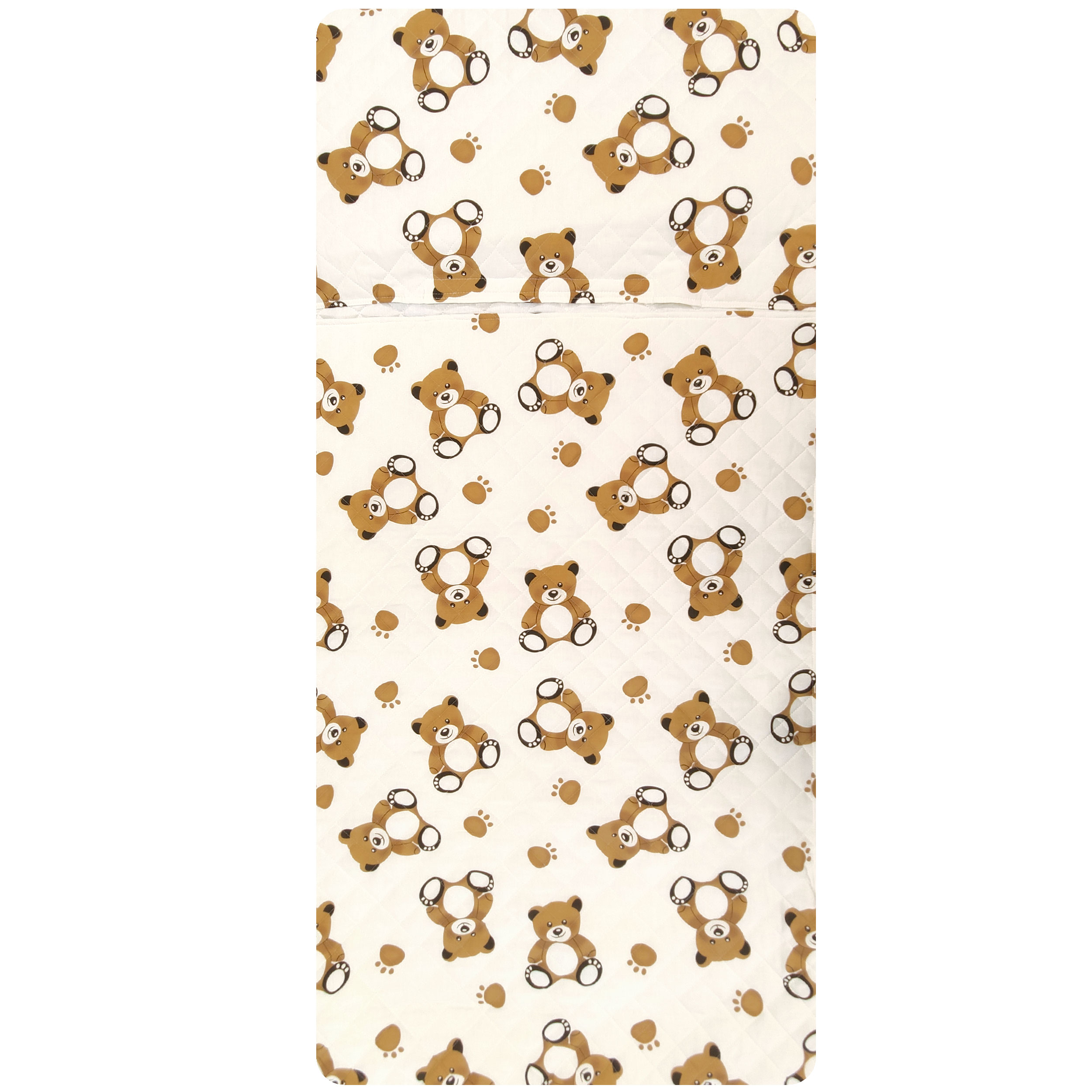 Ours en sac de couchage Fond blanc