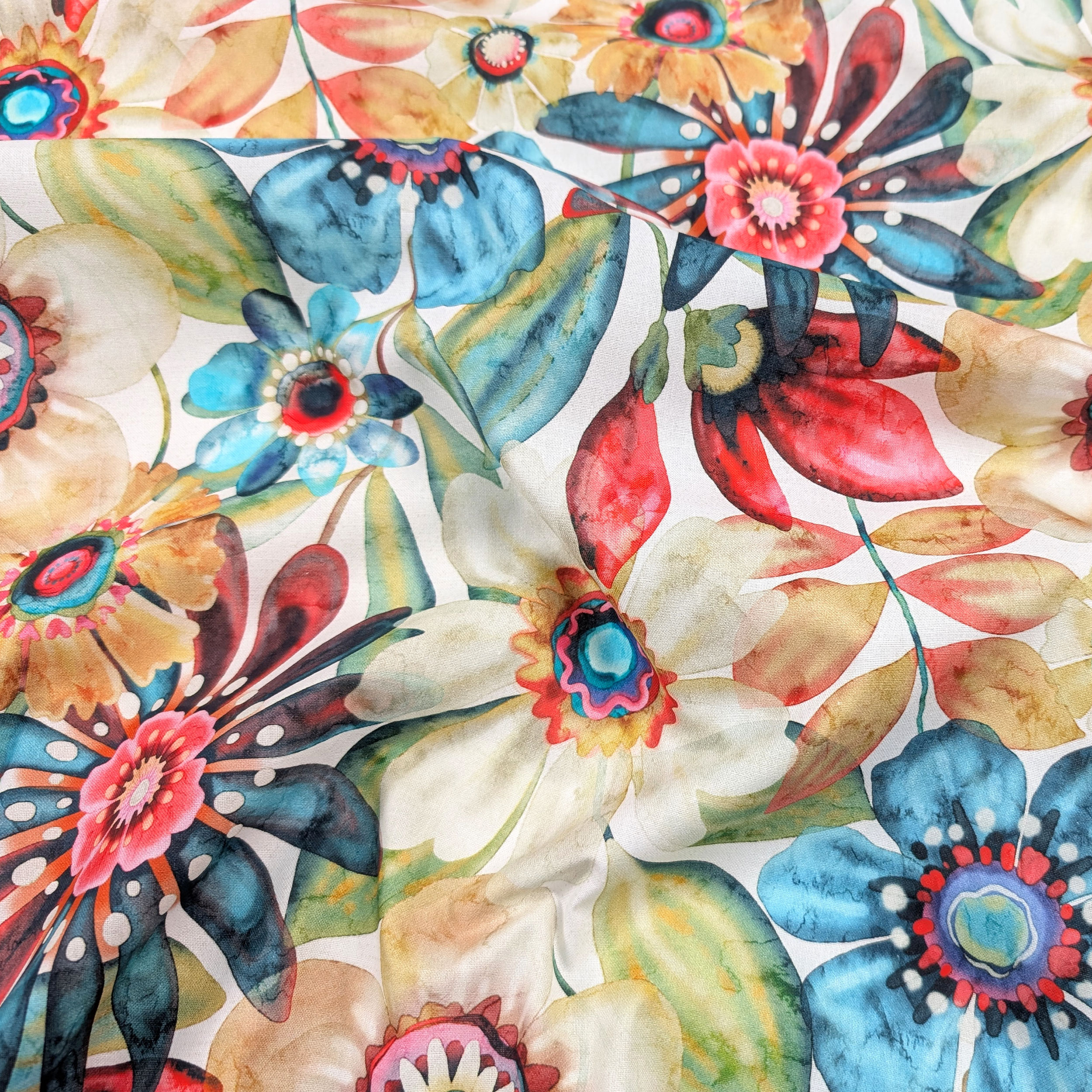 Cotton Multicolour Flowers Image