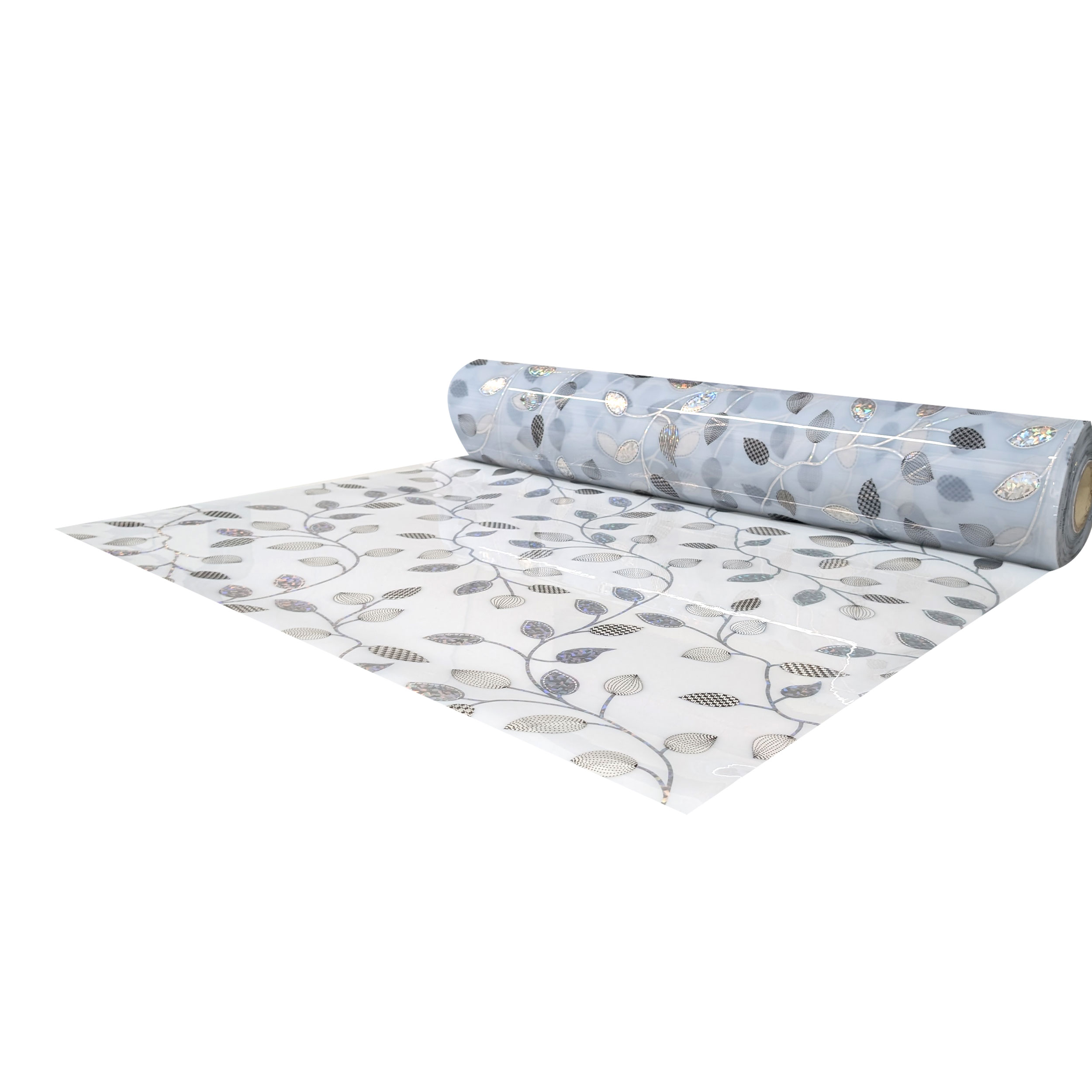 Plastic-coated table cover with leaves Image