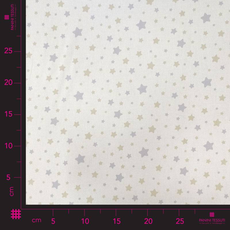 Tela Piqué Algodón Estampado Estrellas Beige
