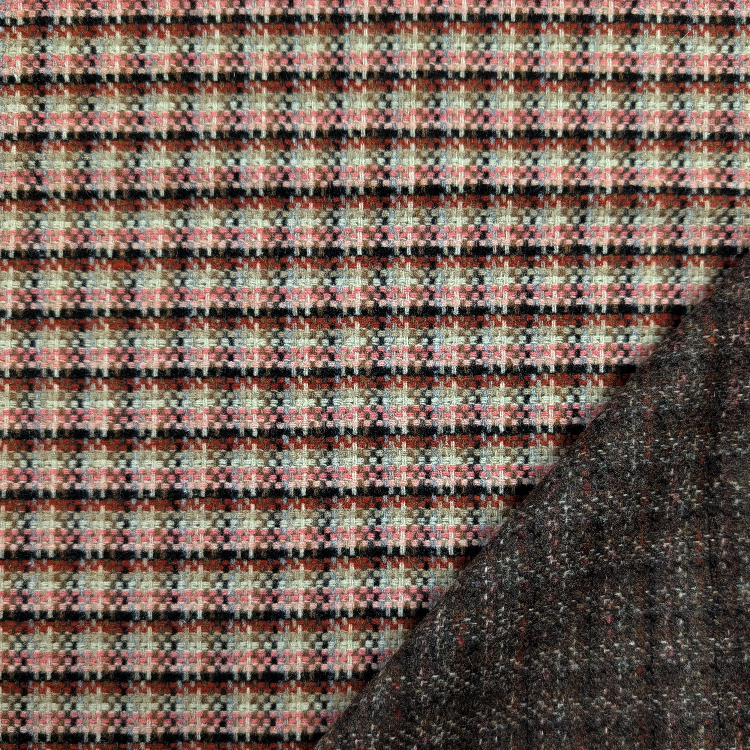 Tweed Wool Fantasy Check Pink Tones Image