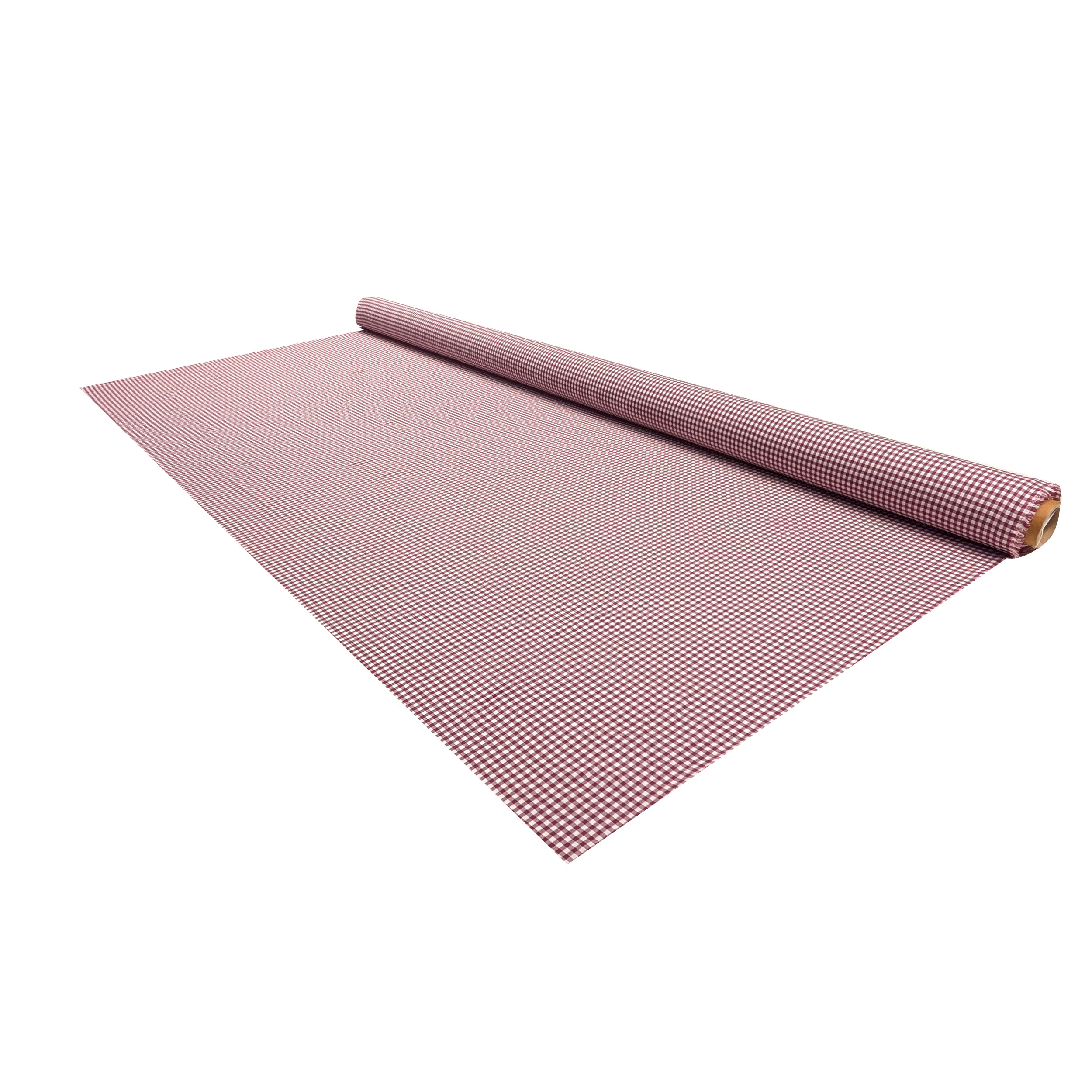 Cotton for Shirts Quadrettino Bordeaux Image