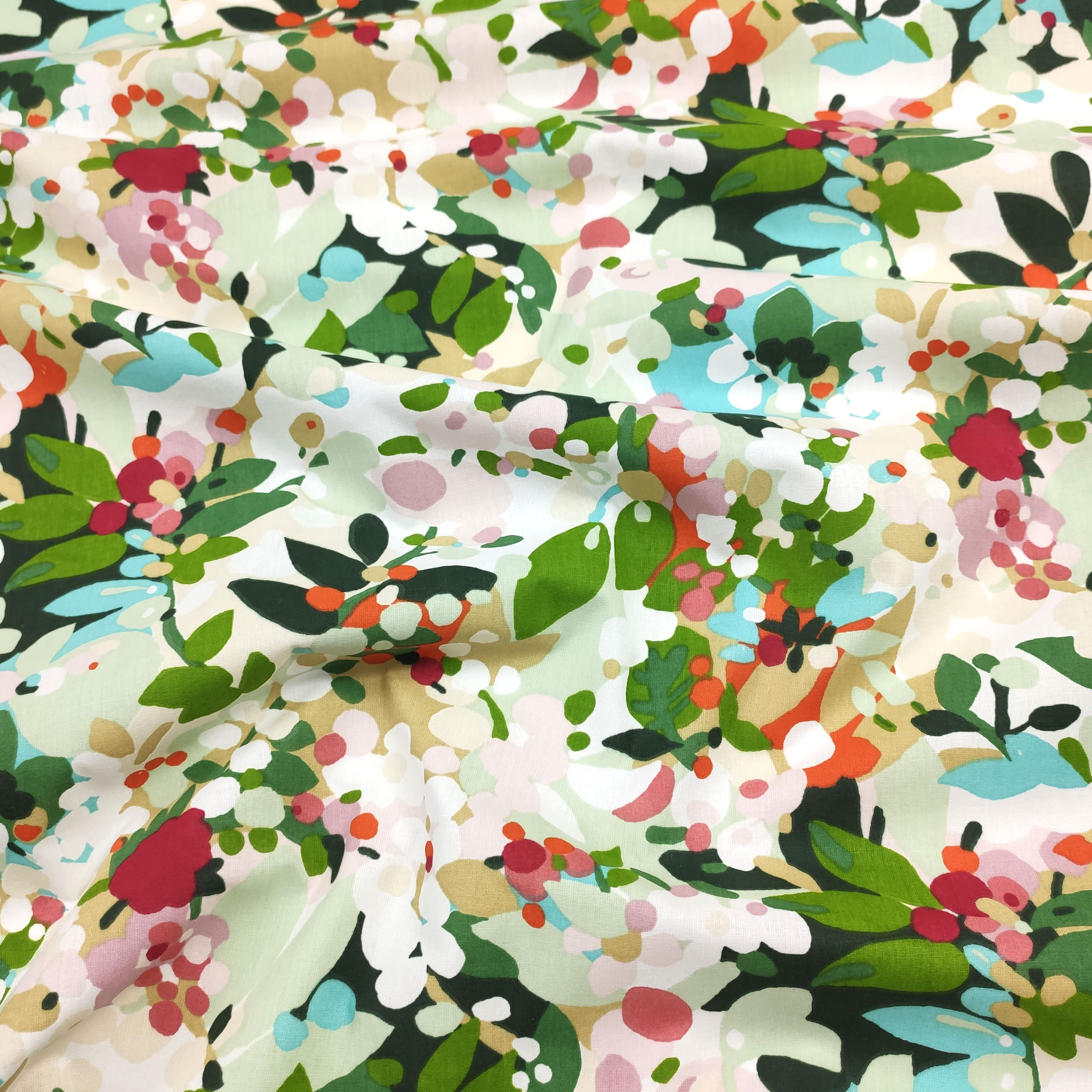 Mélange de coton Fantaisie florale multicolore Image