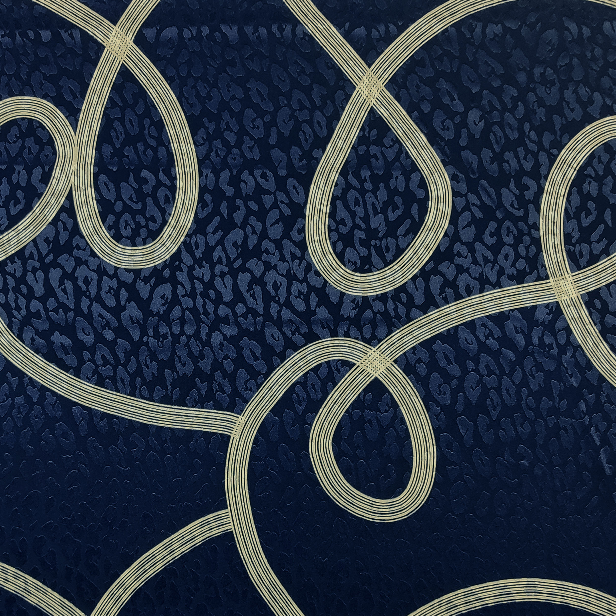Satin Jacquard Motifs et lignes léopard