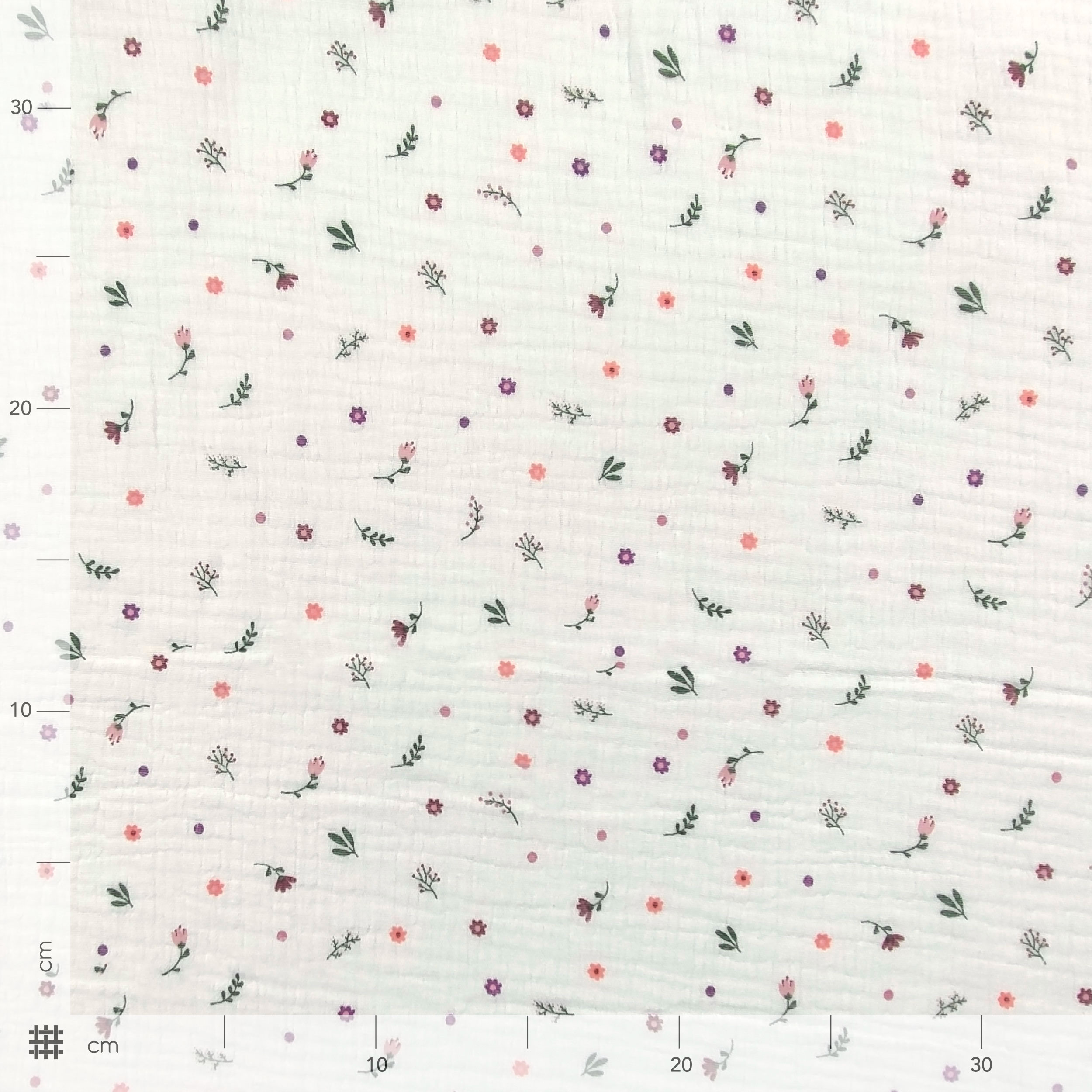 Baumwoll-Musselin Bunte Blumen