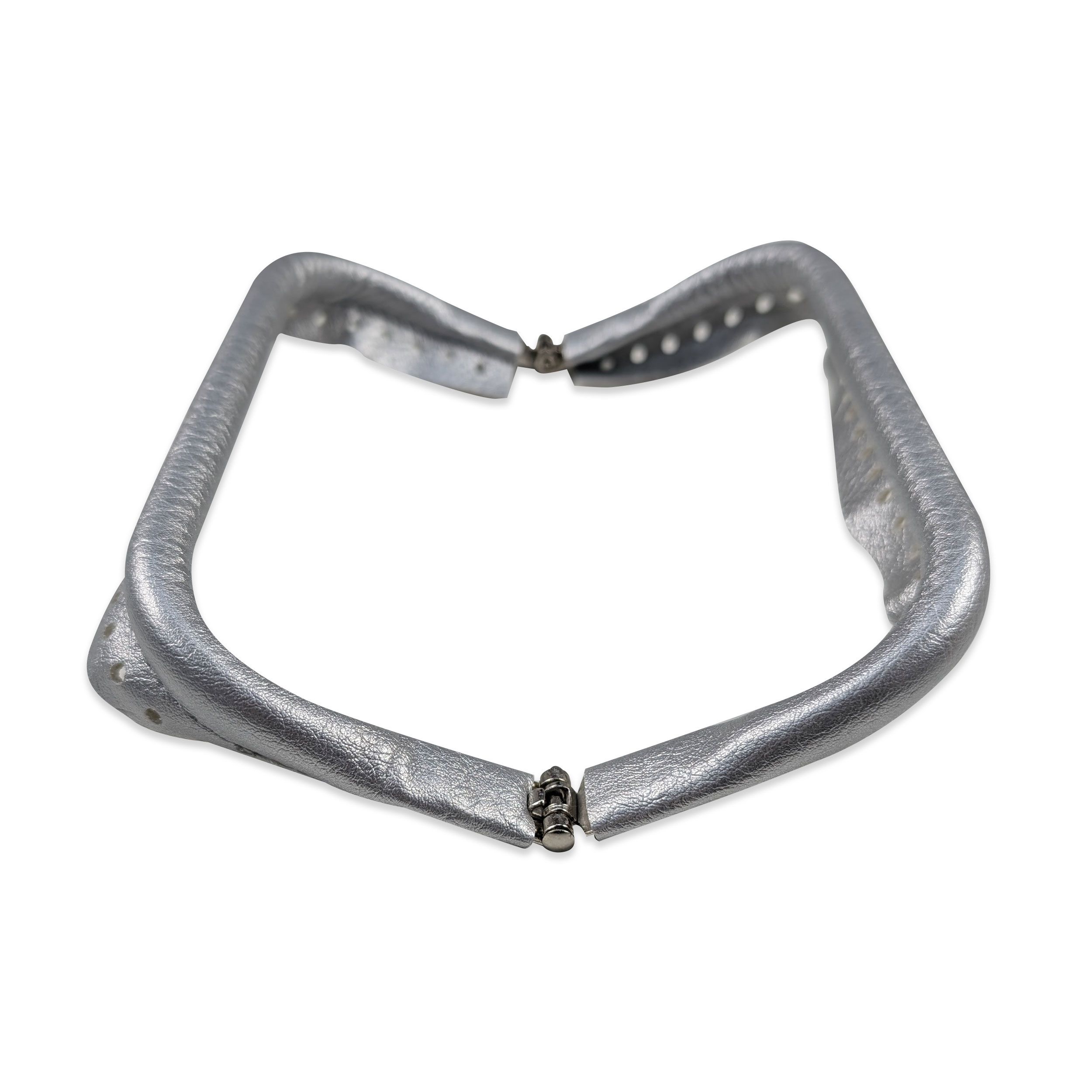 Silver Faux Leather Clutch Bag Closure Image