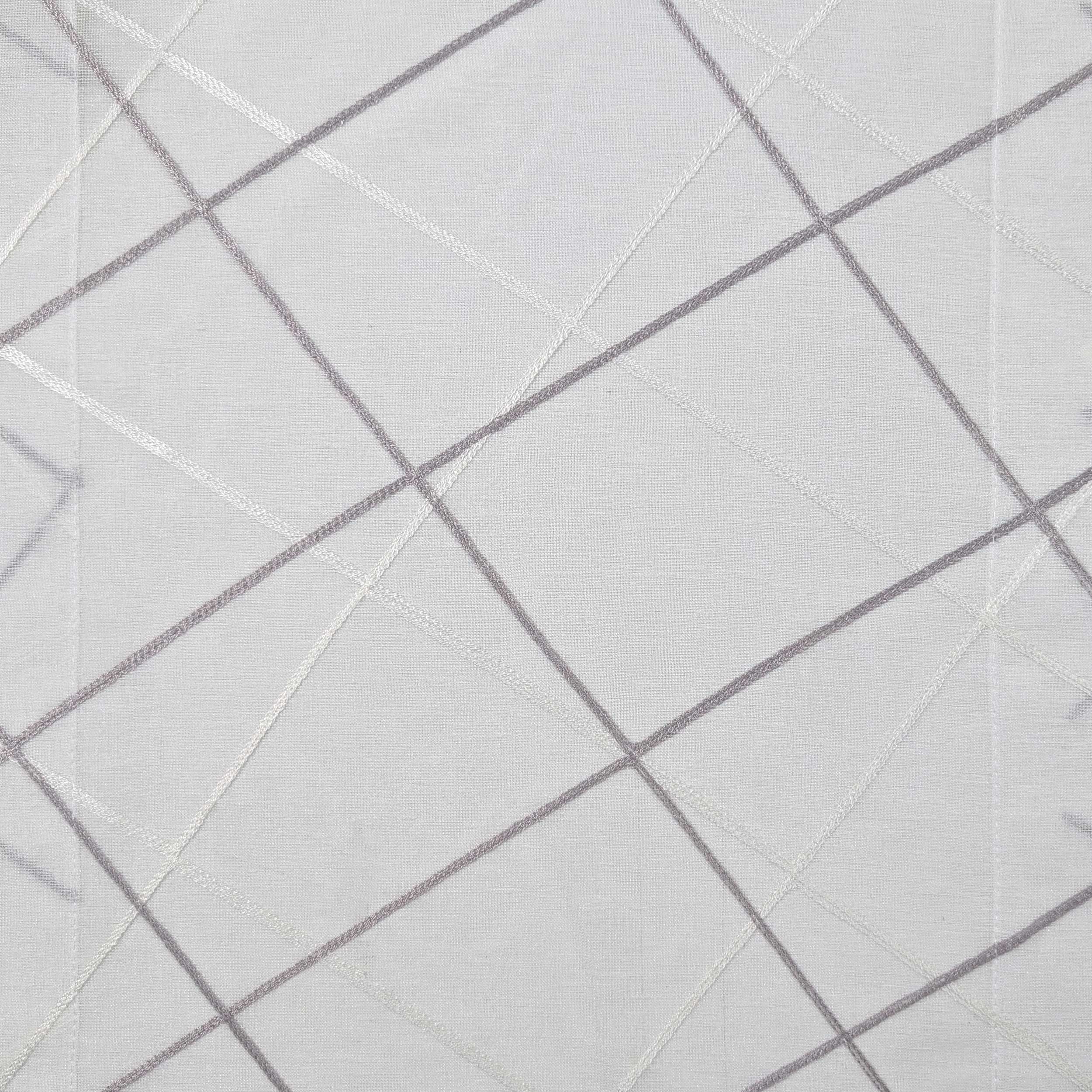 Curtain Fabric Embroidered Grey Lines Image