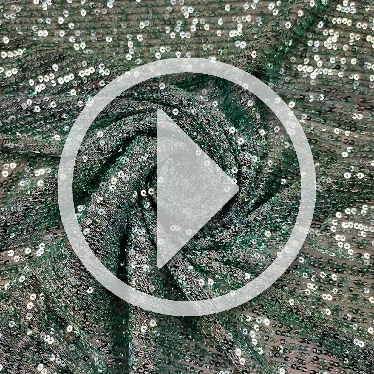 Green Sequins on Grey Stretch Tulle Image
