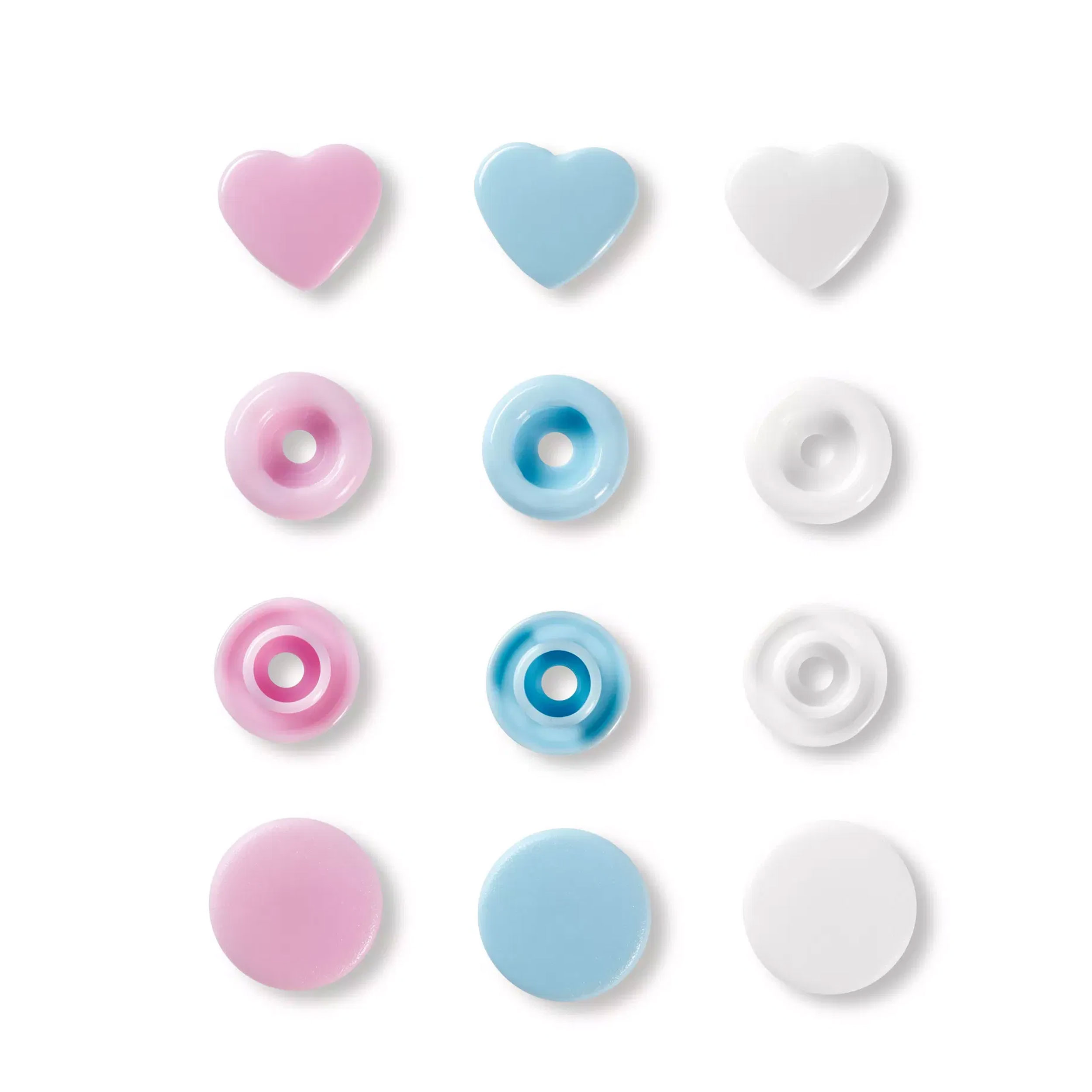 Druckknöpfe Color Snap Pastell Herzen Prym Love 12,4 mm Image