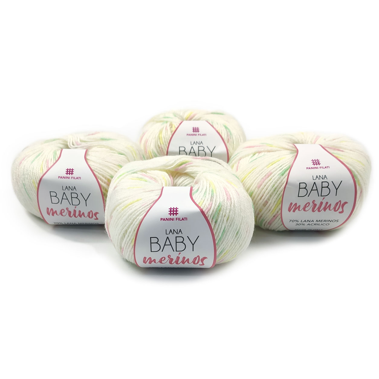 Gomitoli-lana-baby-merinos-Bianco-Mix-rosa-giallo-e-verde
