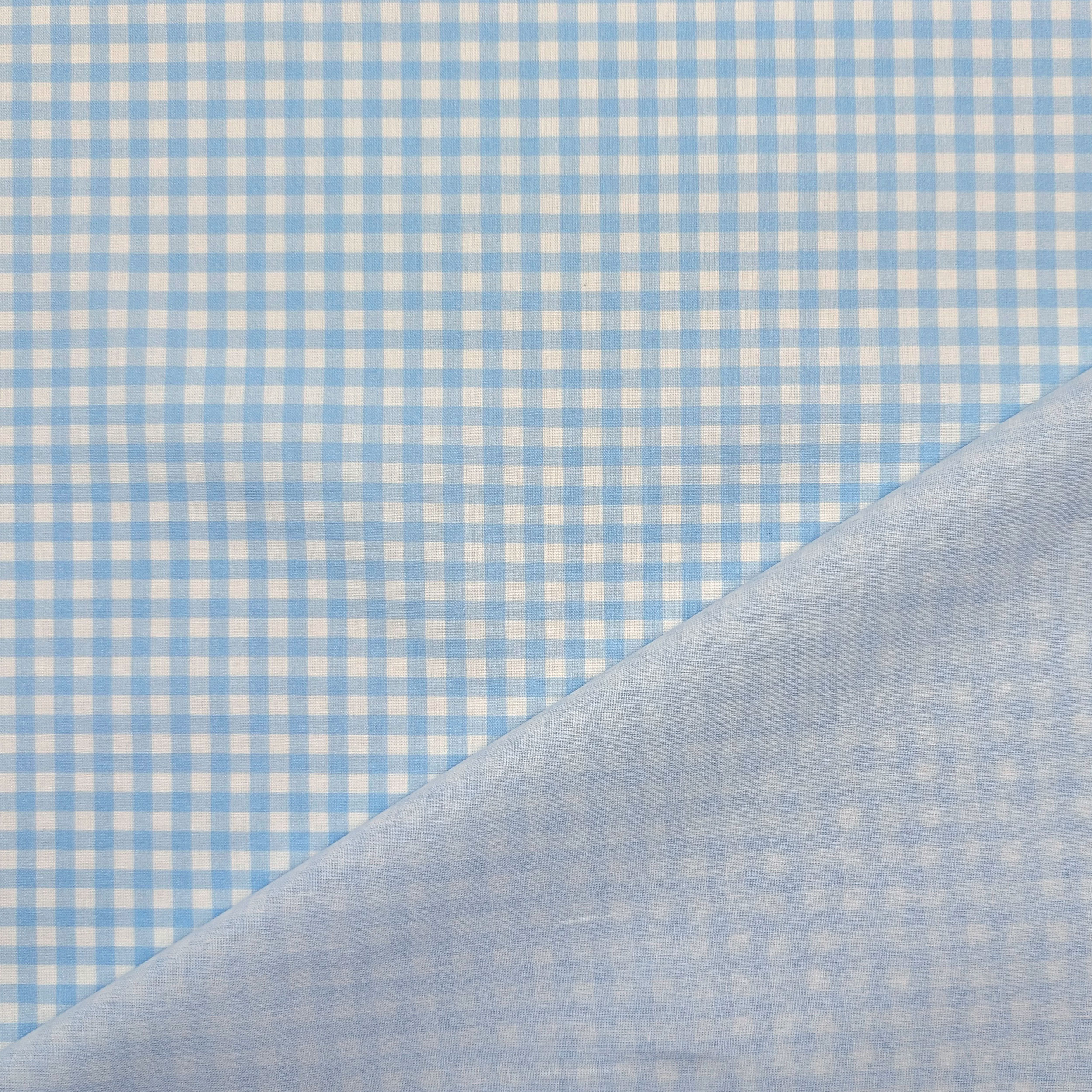 Dressmaking Gingham Cotton - Sky Blue Image