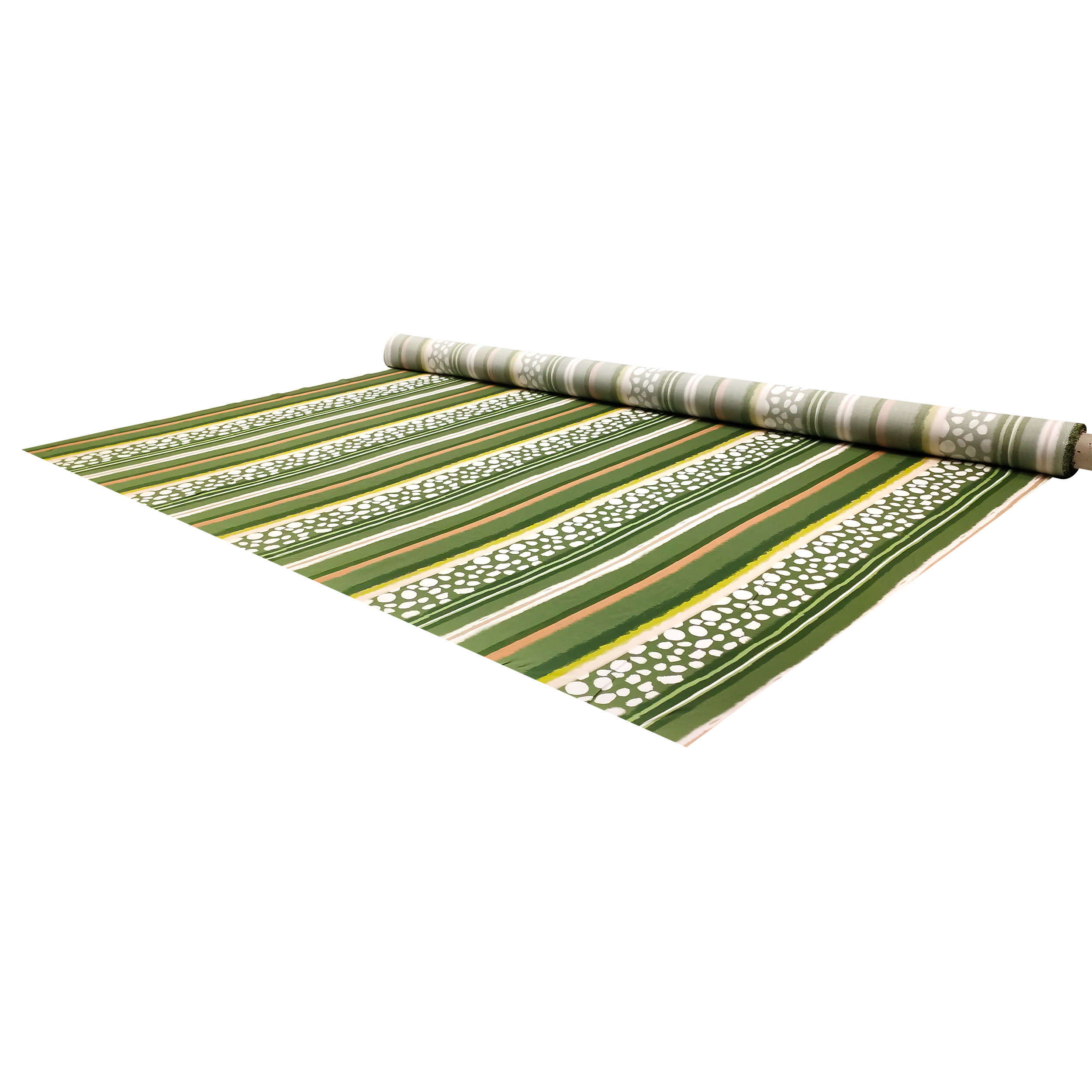 Tissu de coton rayé vert abstrait Image