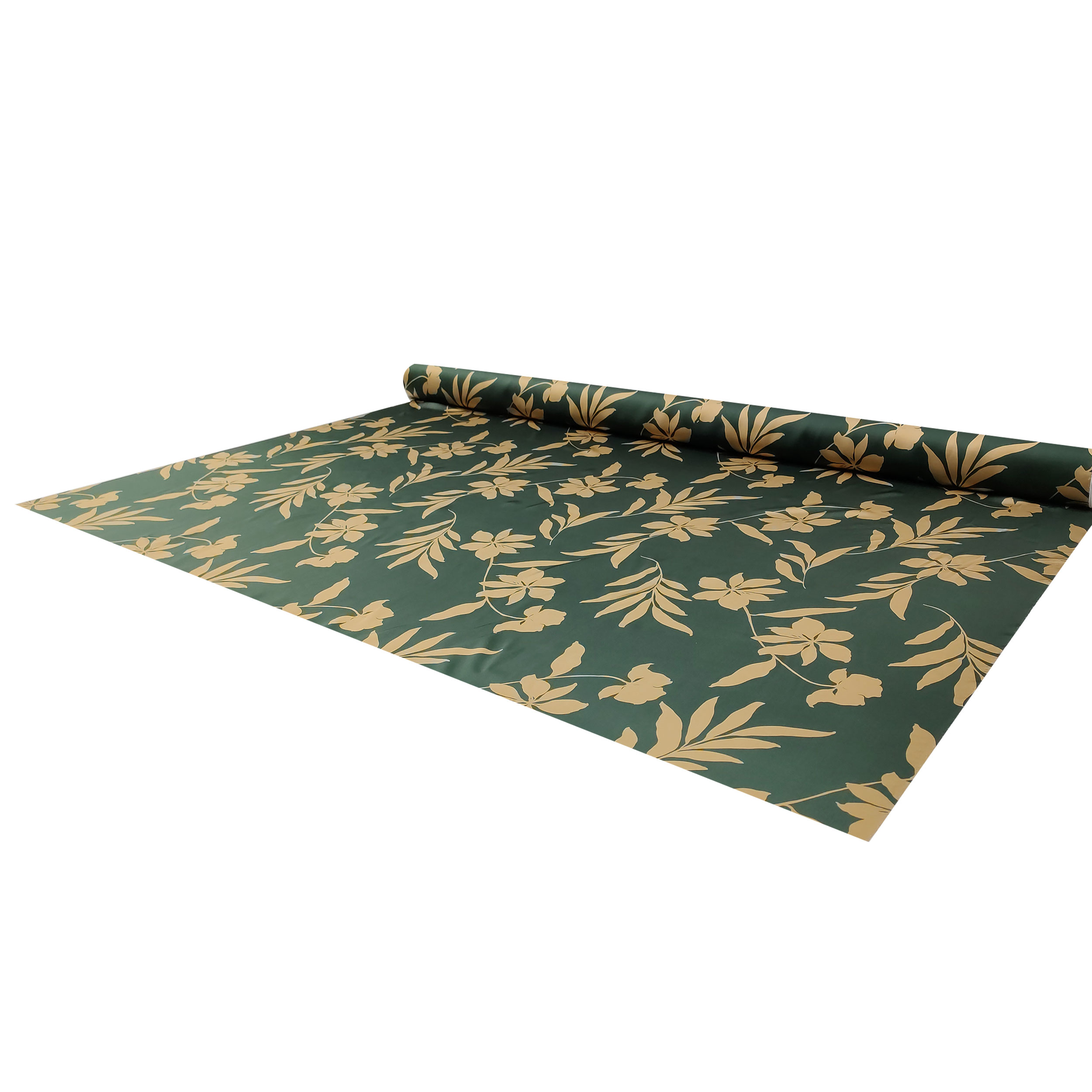 Satin Mixte Soie Haute Mode Fleurs Beige Vert Fond Image