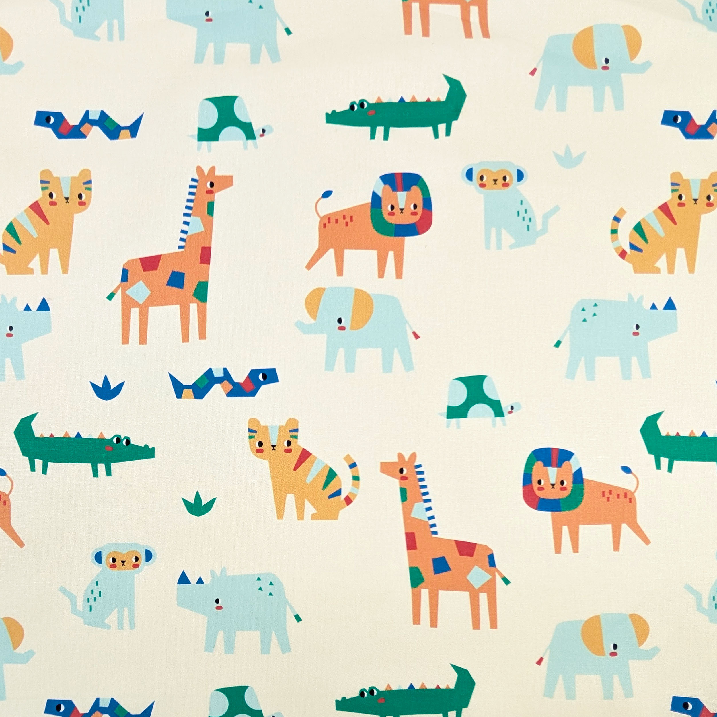 Cotton Poplin Coloured Animals Image