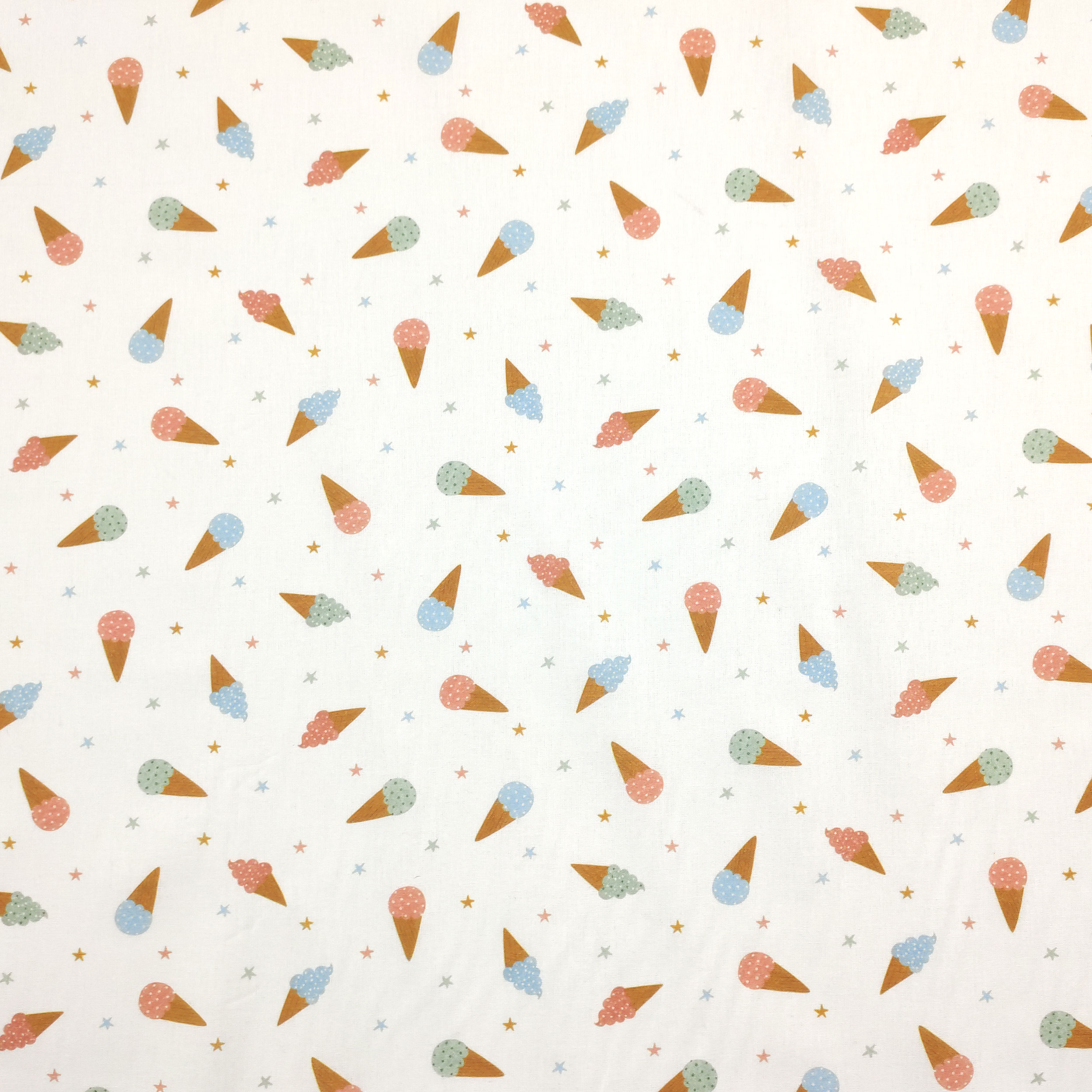 Cotton Fabric Ice Cream and Stars