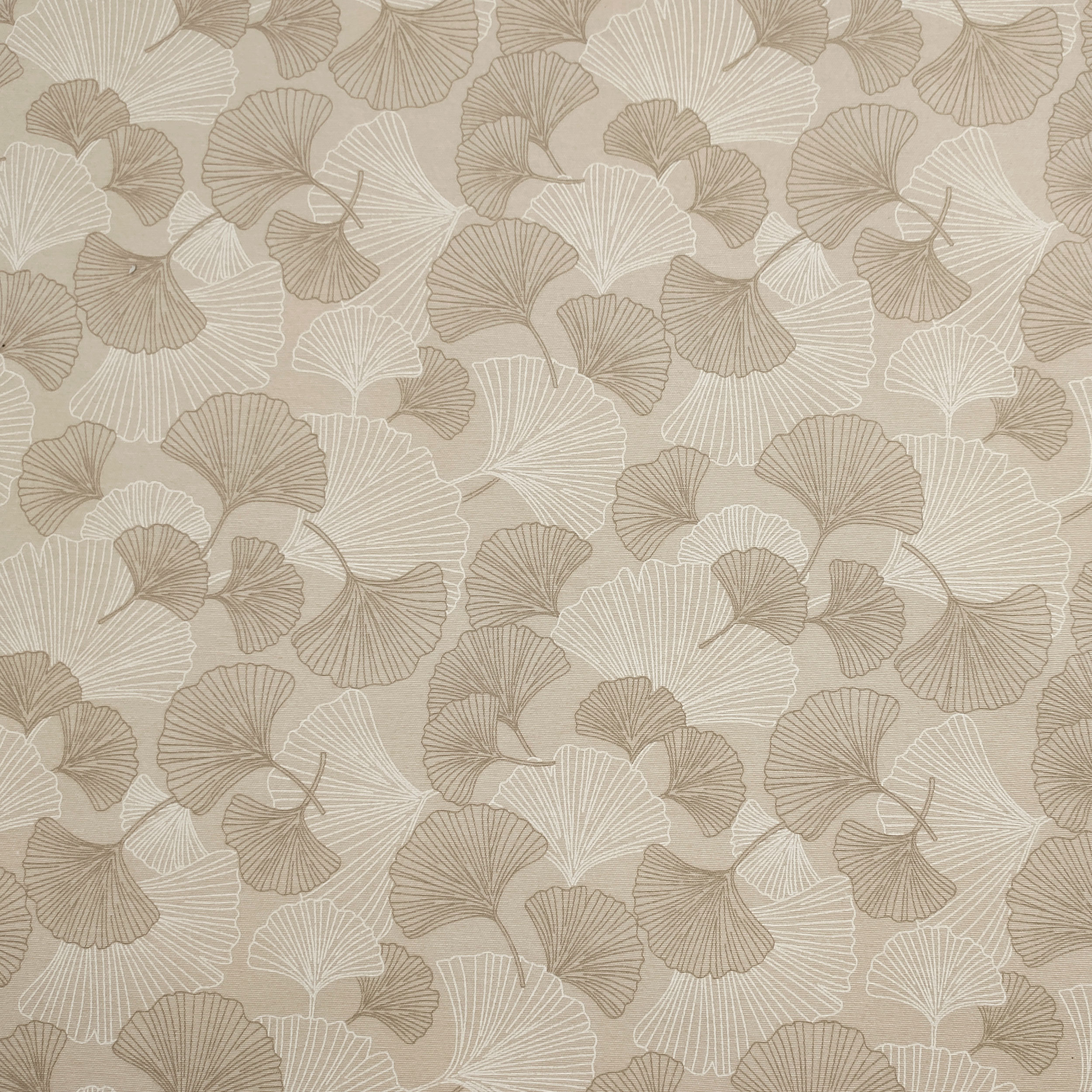 Fabric for Resin Tablecloth Ginkgo Leaves Beige