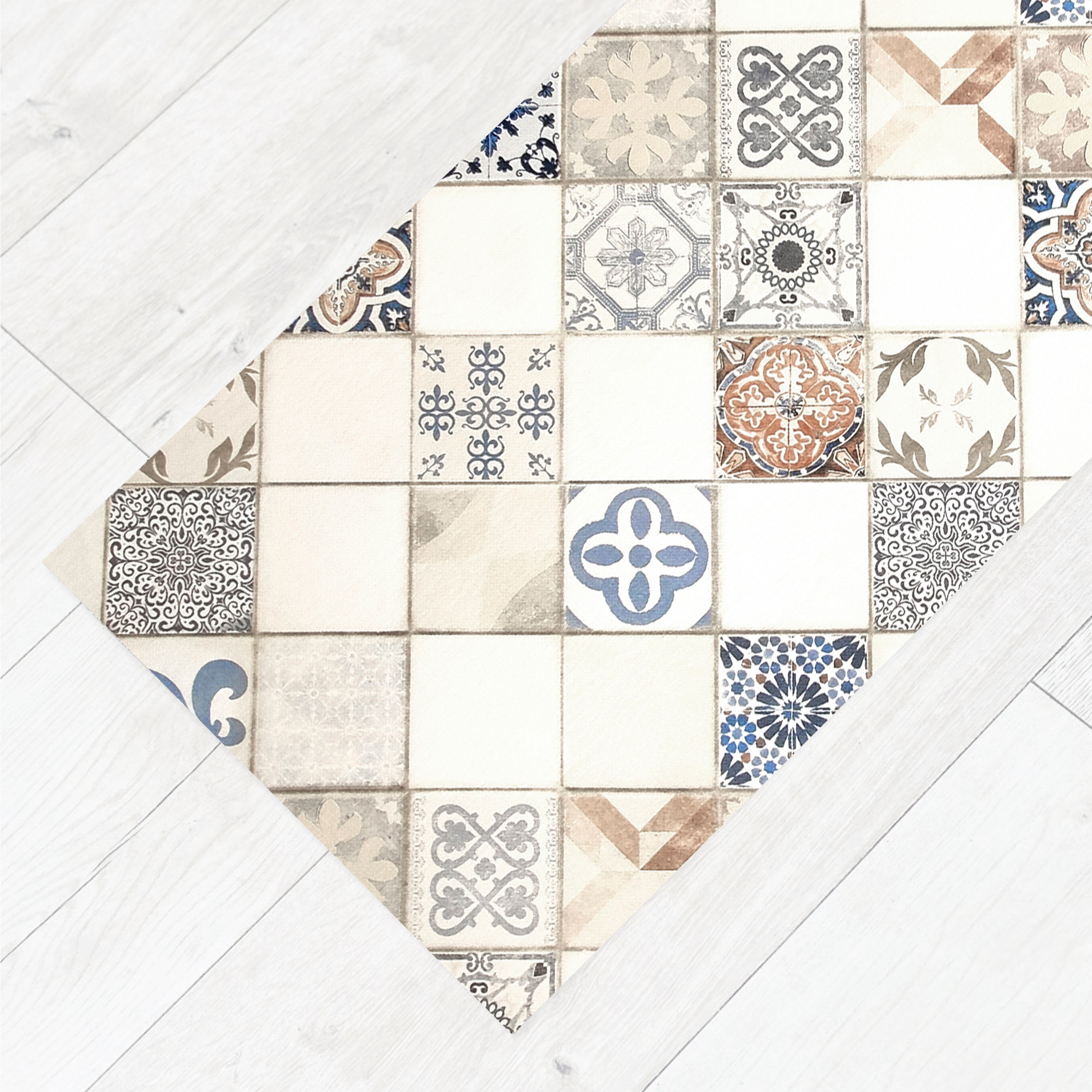 Tapis de cuisine Maiolica Beige Light Blue Image