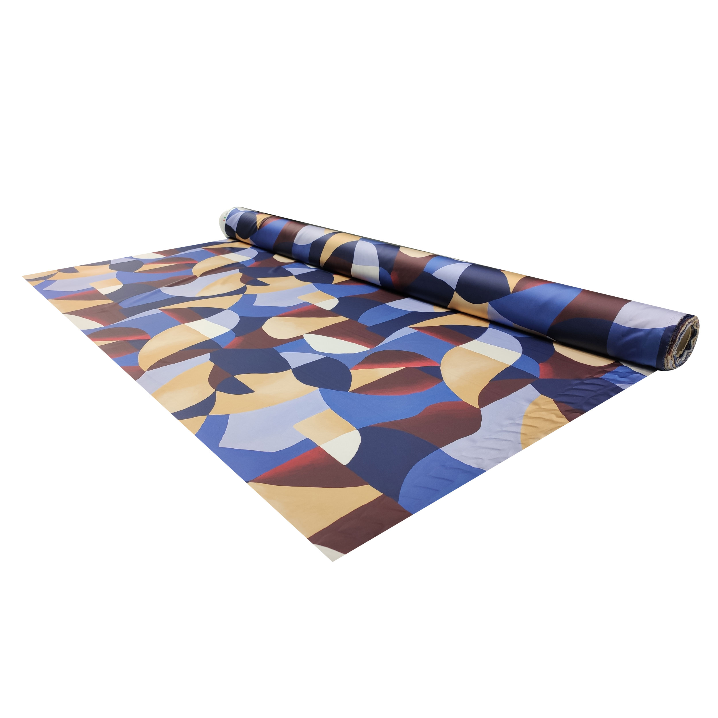 Estampado geométrico de colores Satén de alta costura