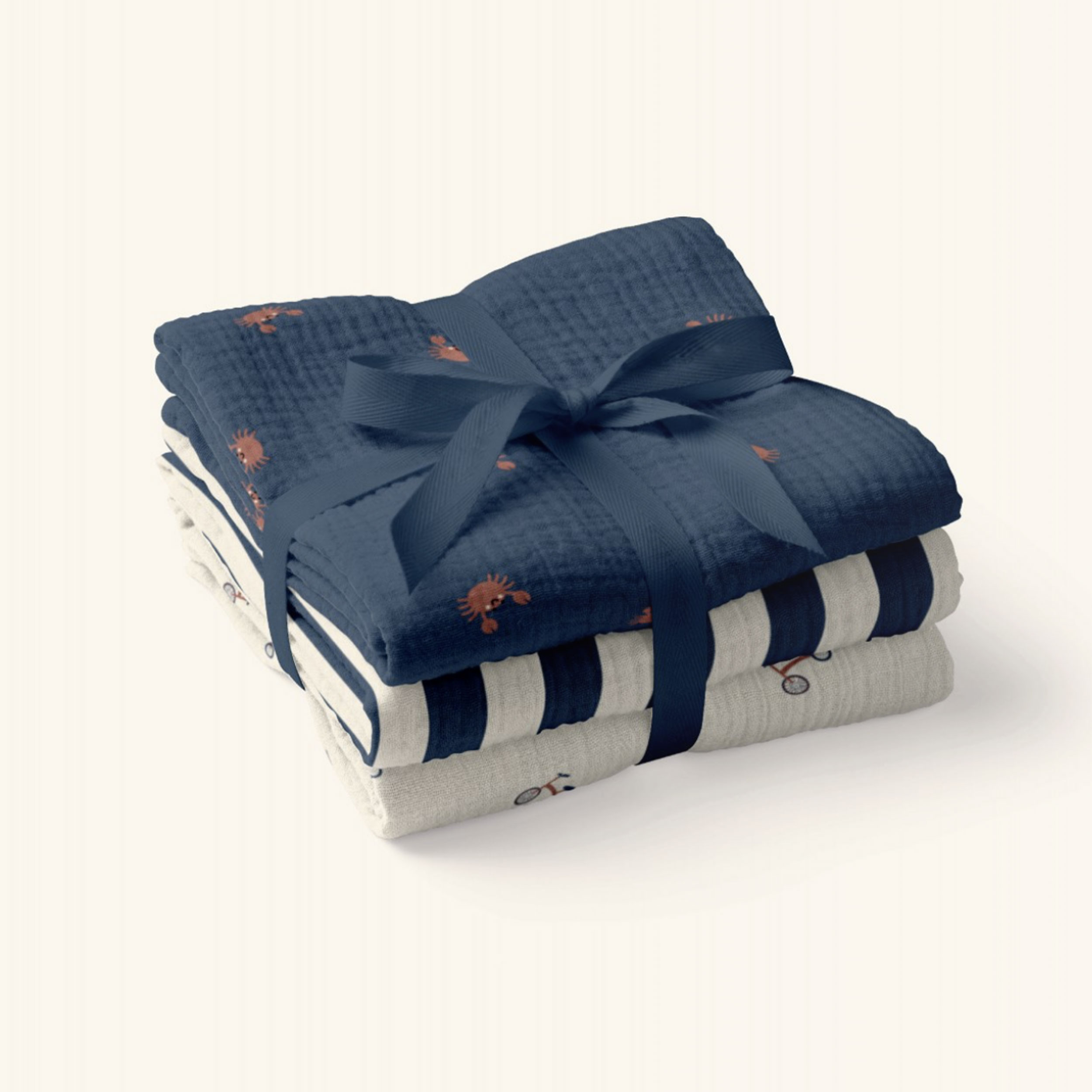 Cotton Muslin Vertical Stripes Blue Image