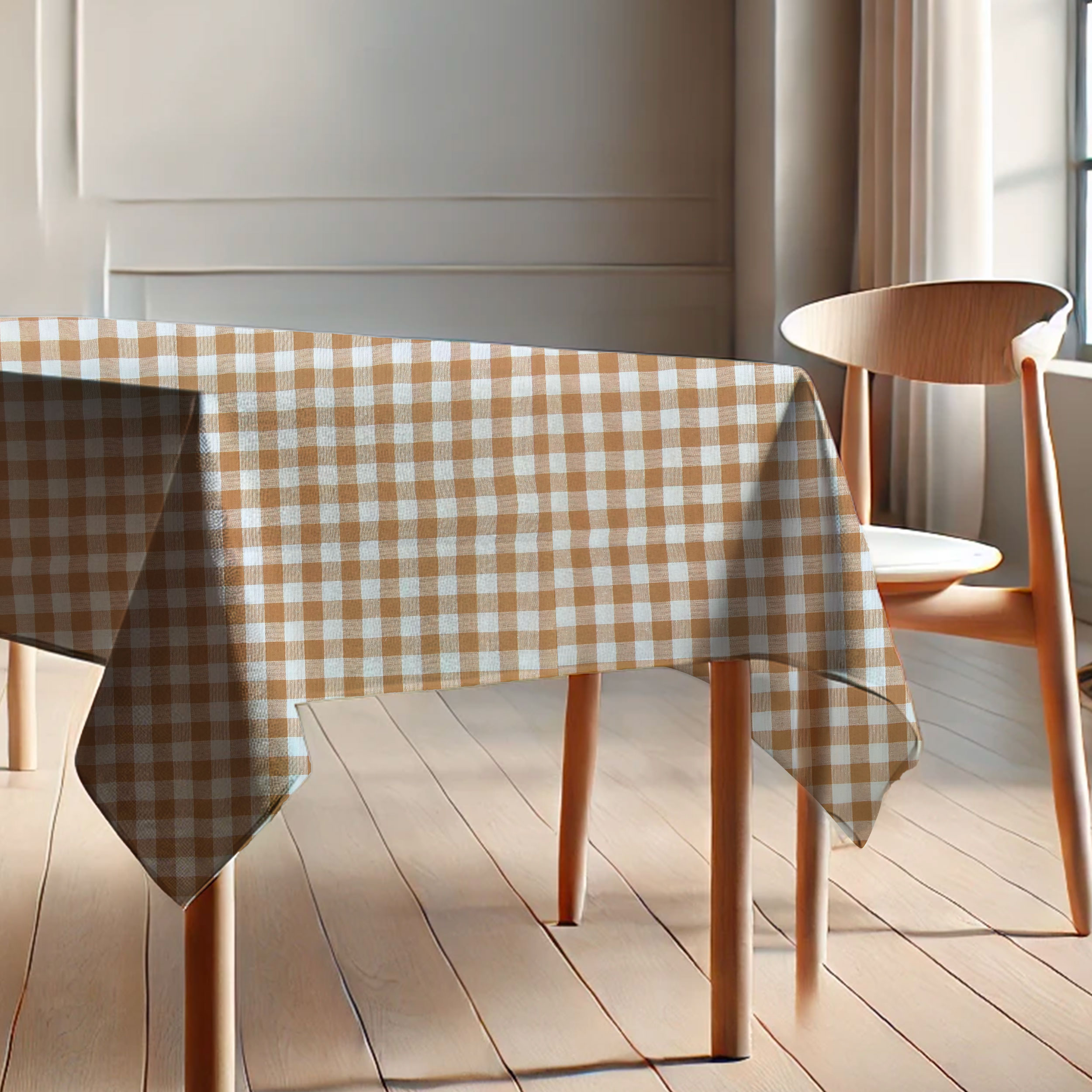 Checked tablecloth Biscuit 140x140 cm Image