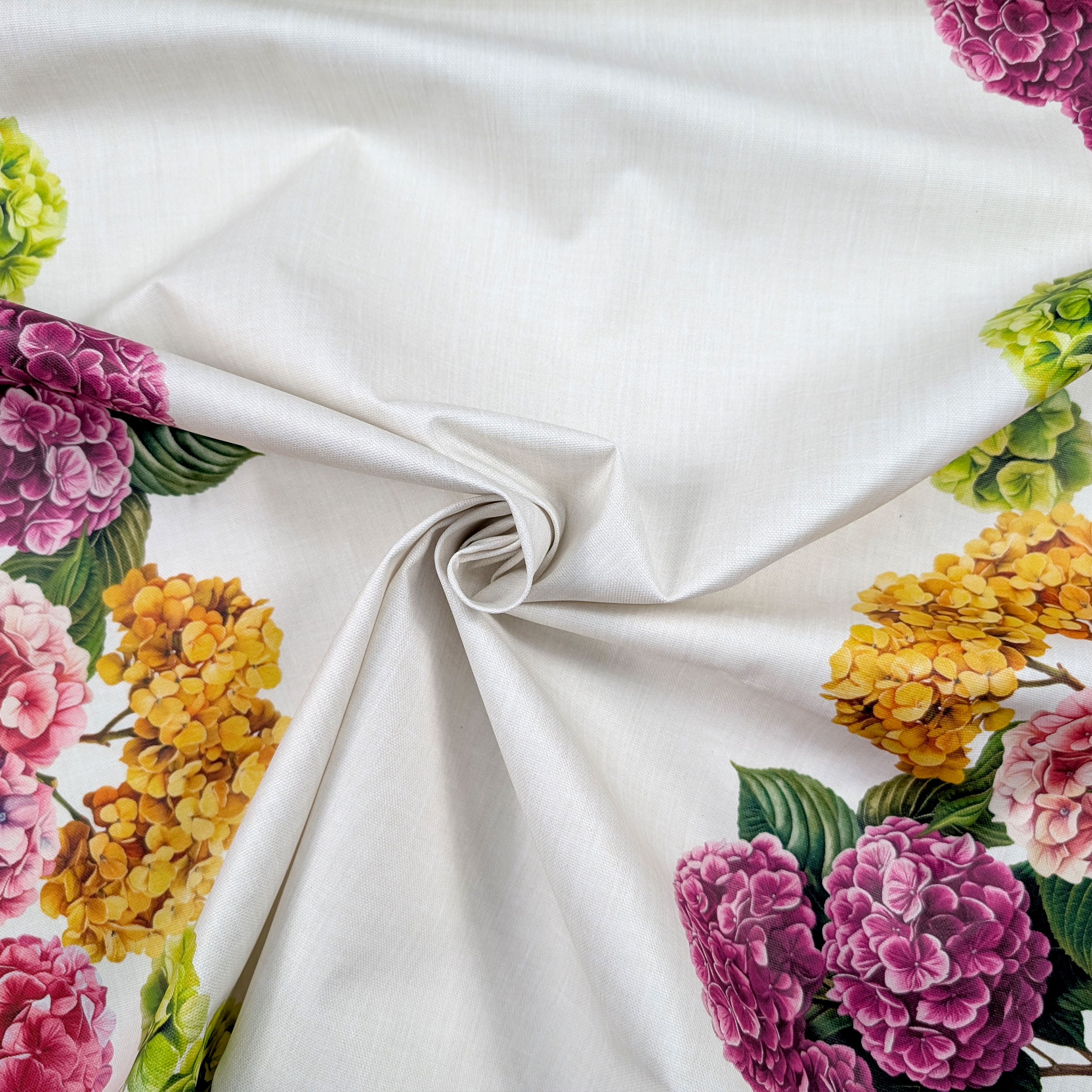 Fabric for Resin Tablecloth Hydrangea Border Image