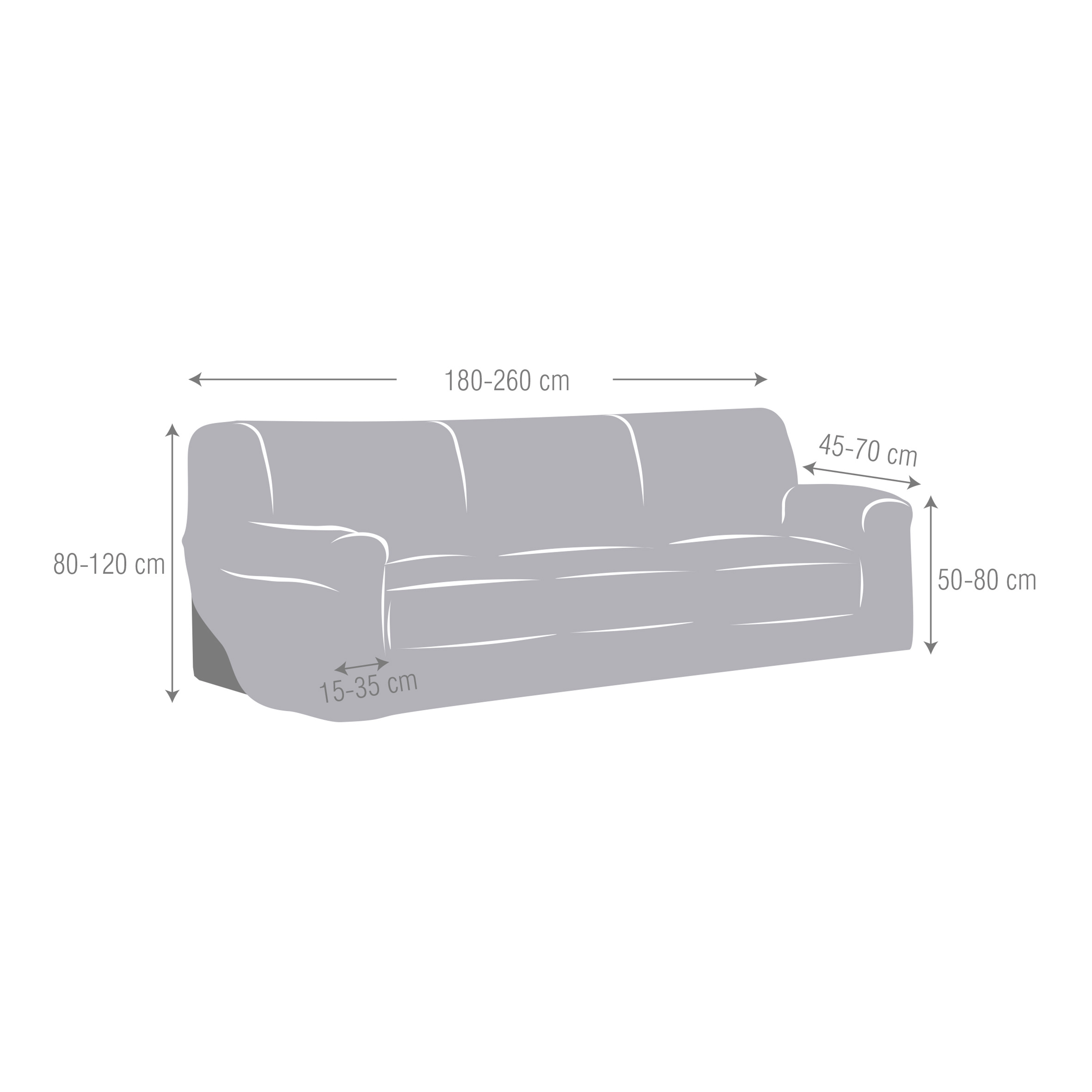 Bi-elastic Embossed Sofa Cover Large Beige 3 Squares