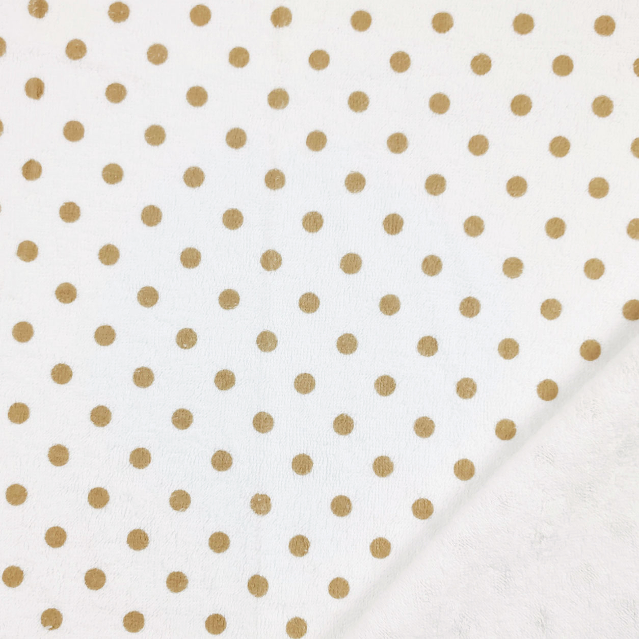 Tela esponjosa estampada de lunares Beige