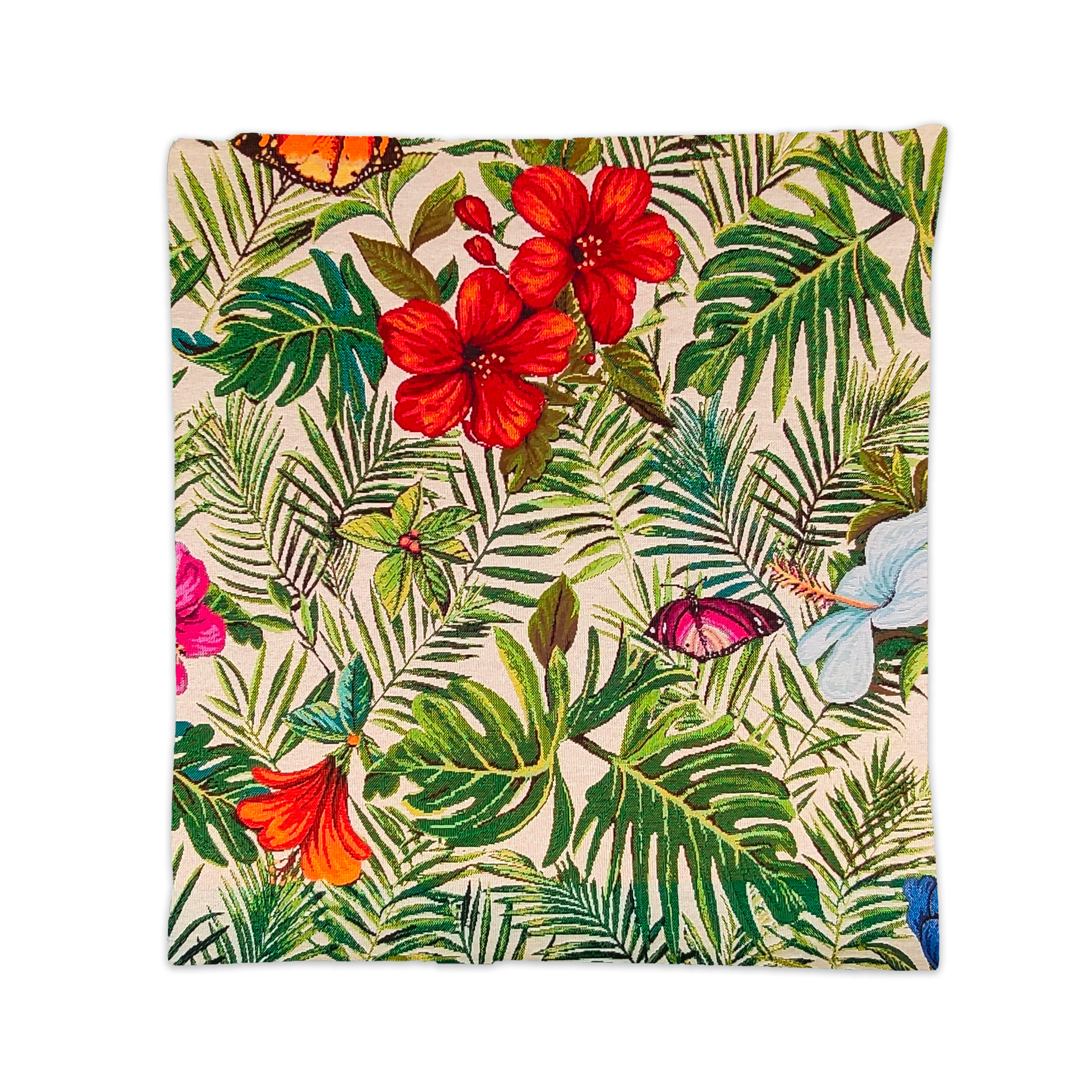Taie d'oreiller à motif de fleurs tropicales