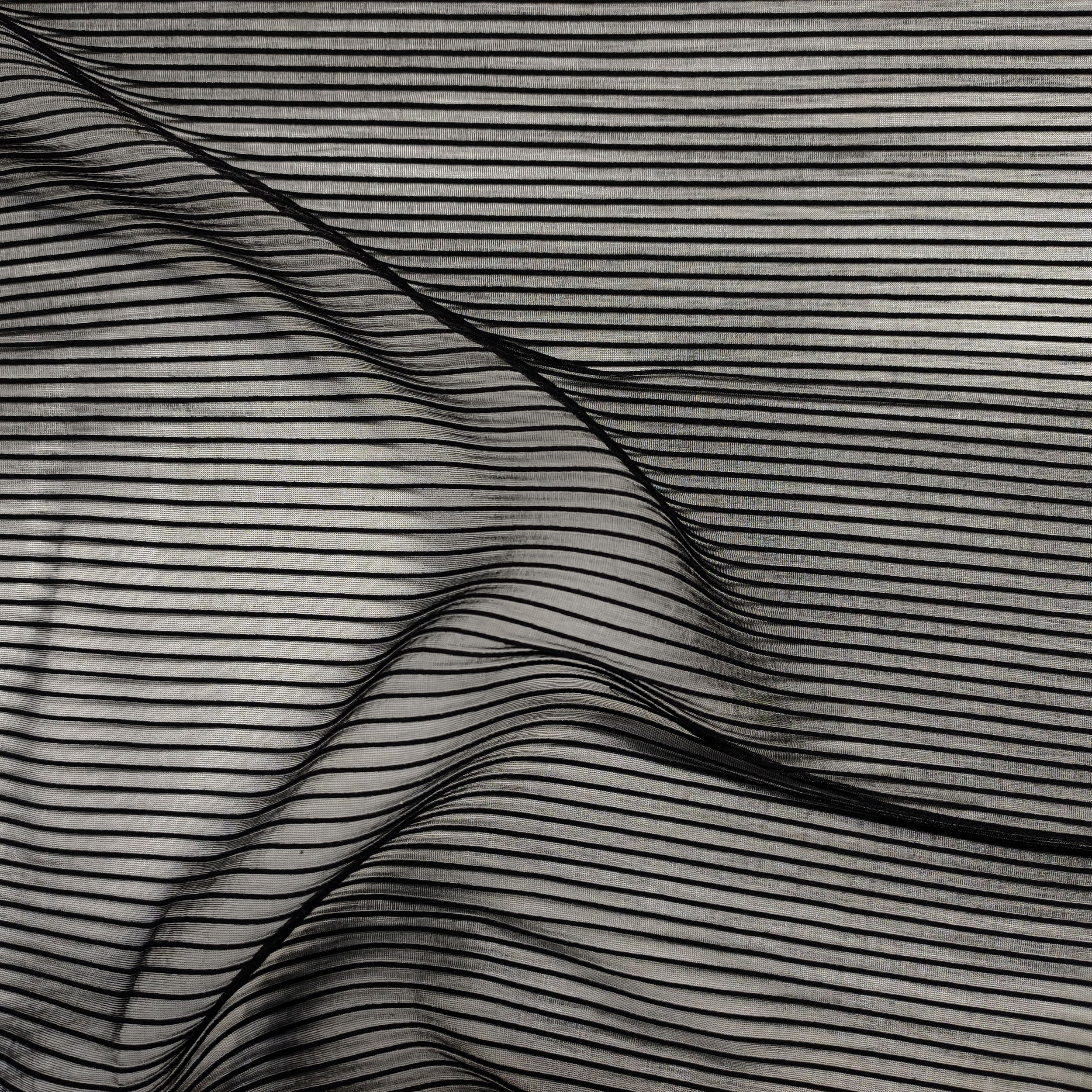 Black Embossed Elasticised Organza