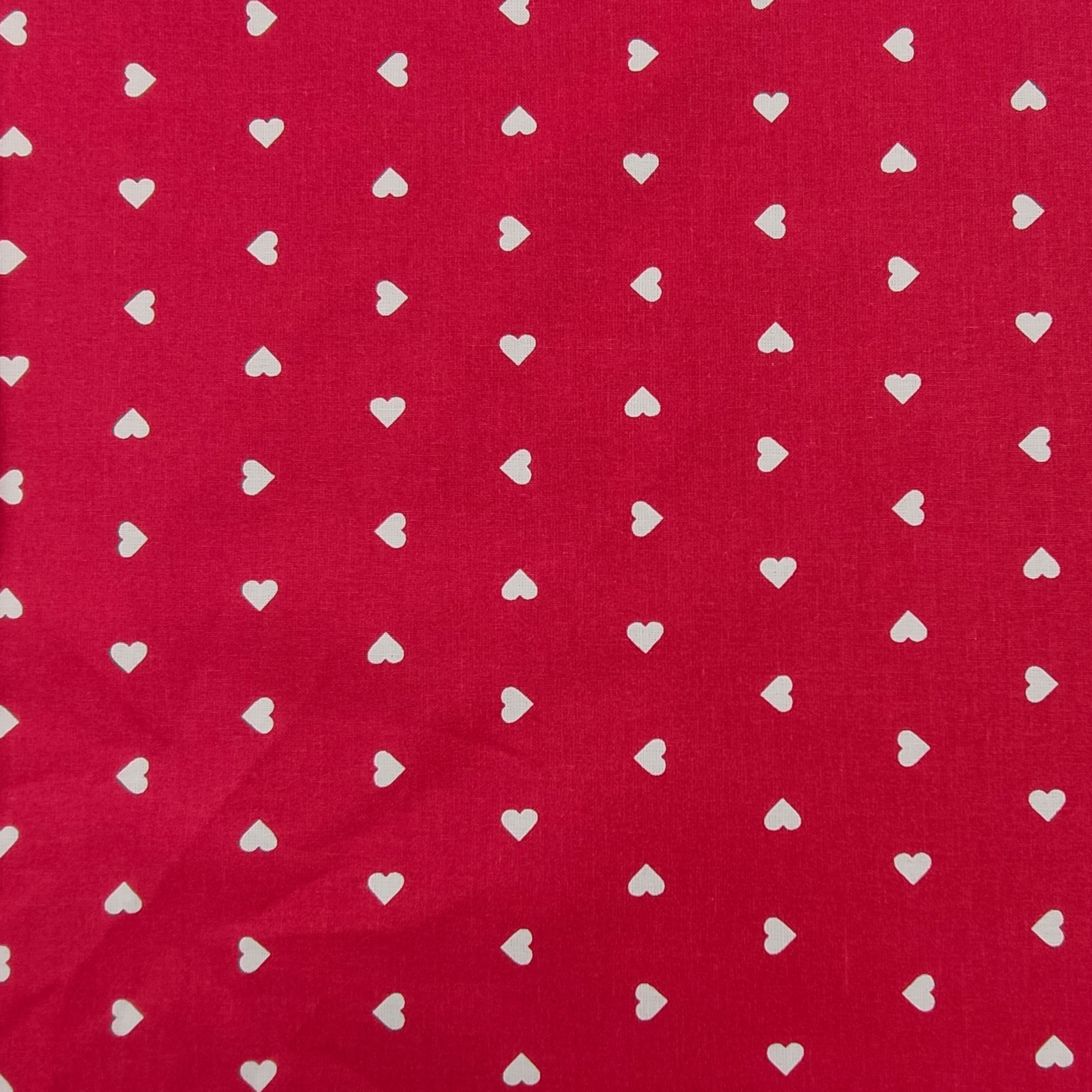 Printed Cotton with White Hearts - Colored Background  Image