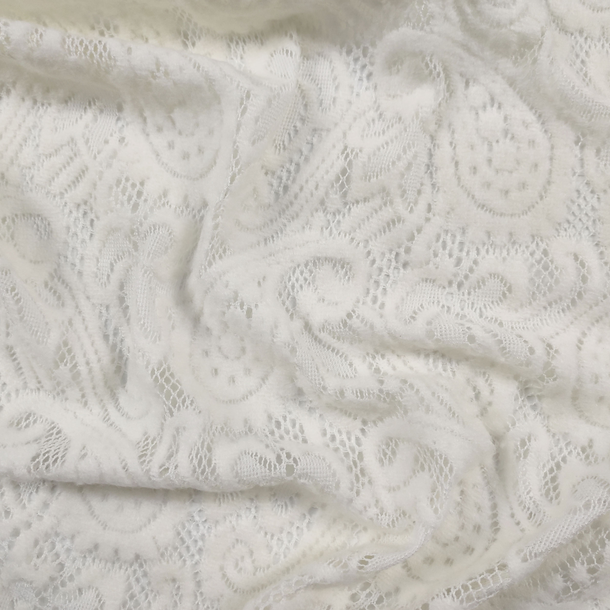 Mixed Wool Lace White