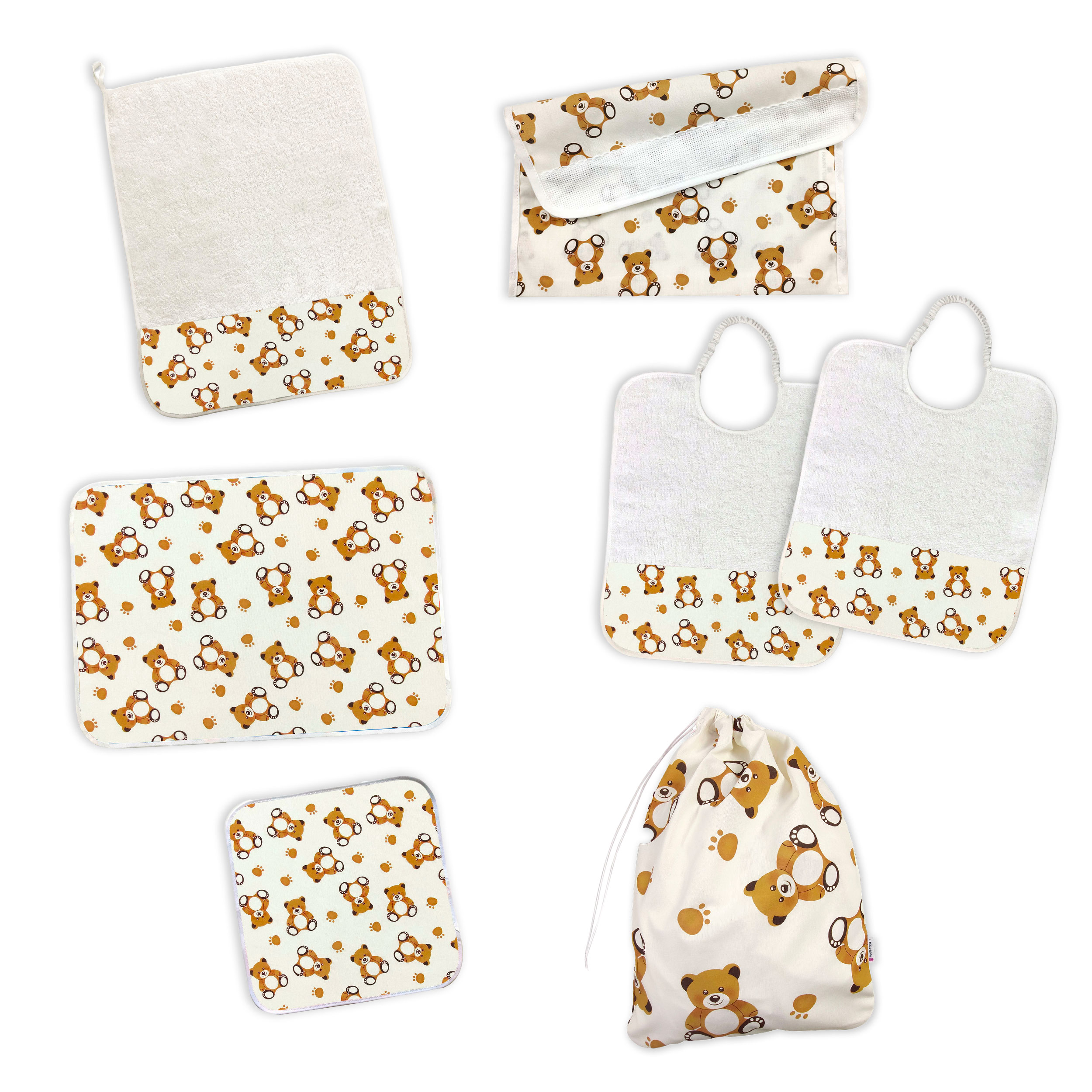 Teddybären Kinderzimmer Set Weißer Hintergrund