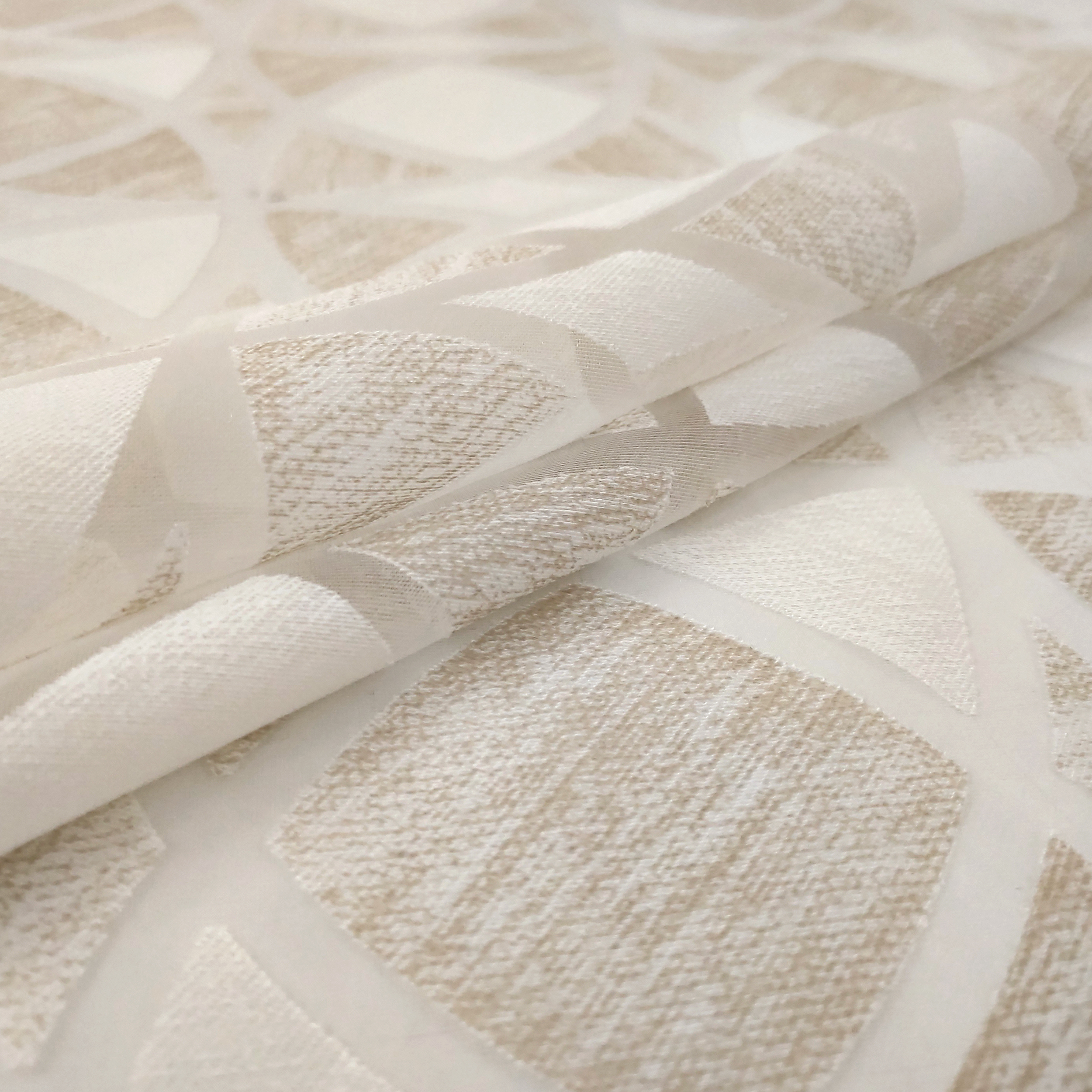 Tissu de rideau géométrique Devorè Beige