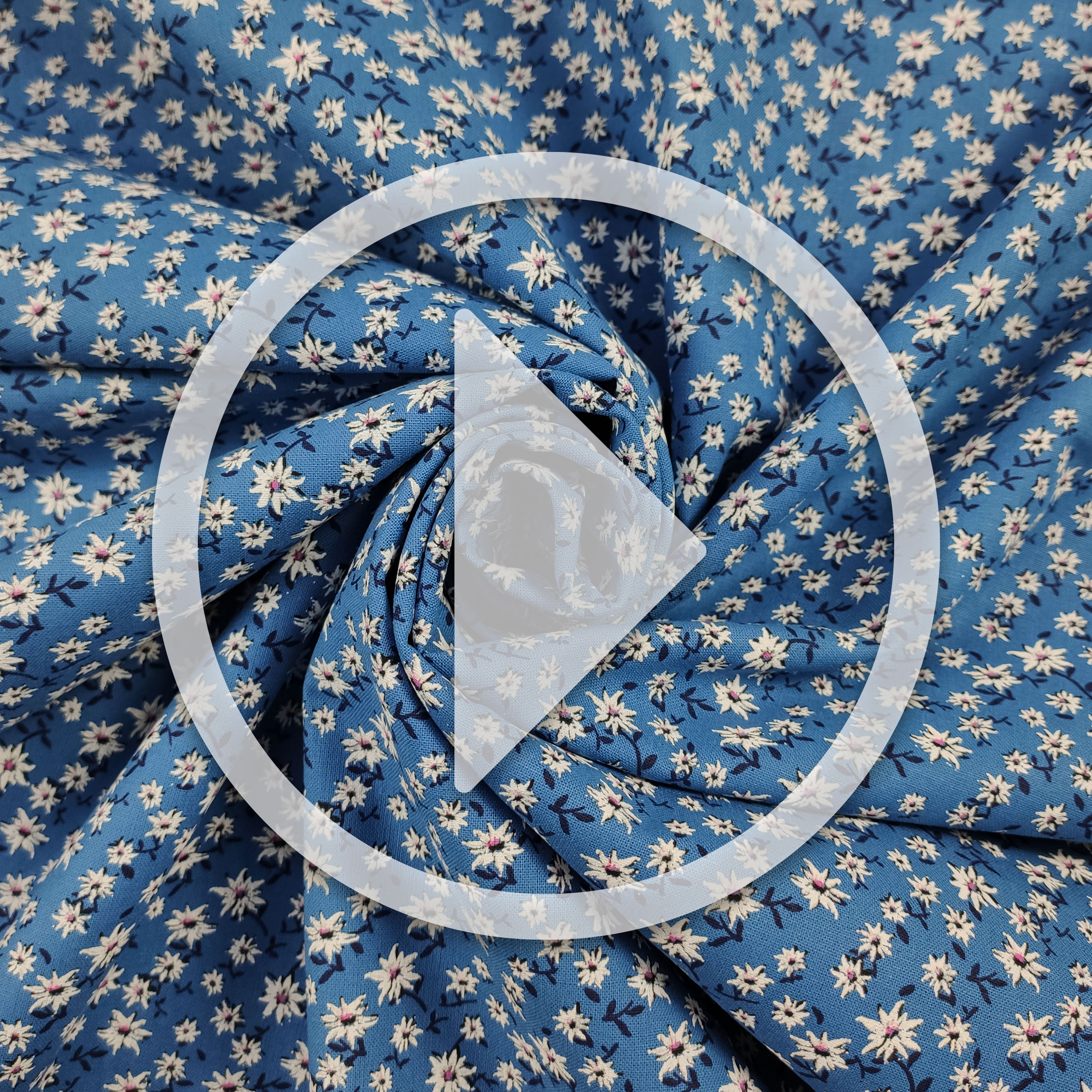 Tyrolean Cotton Fabric Celeste Background Image