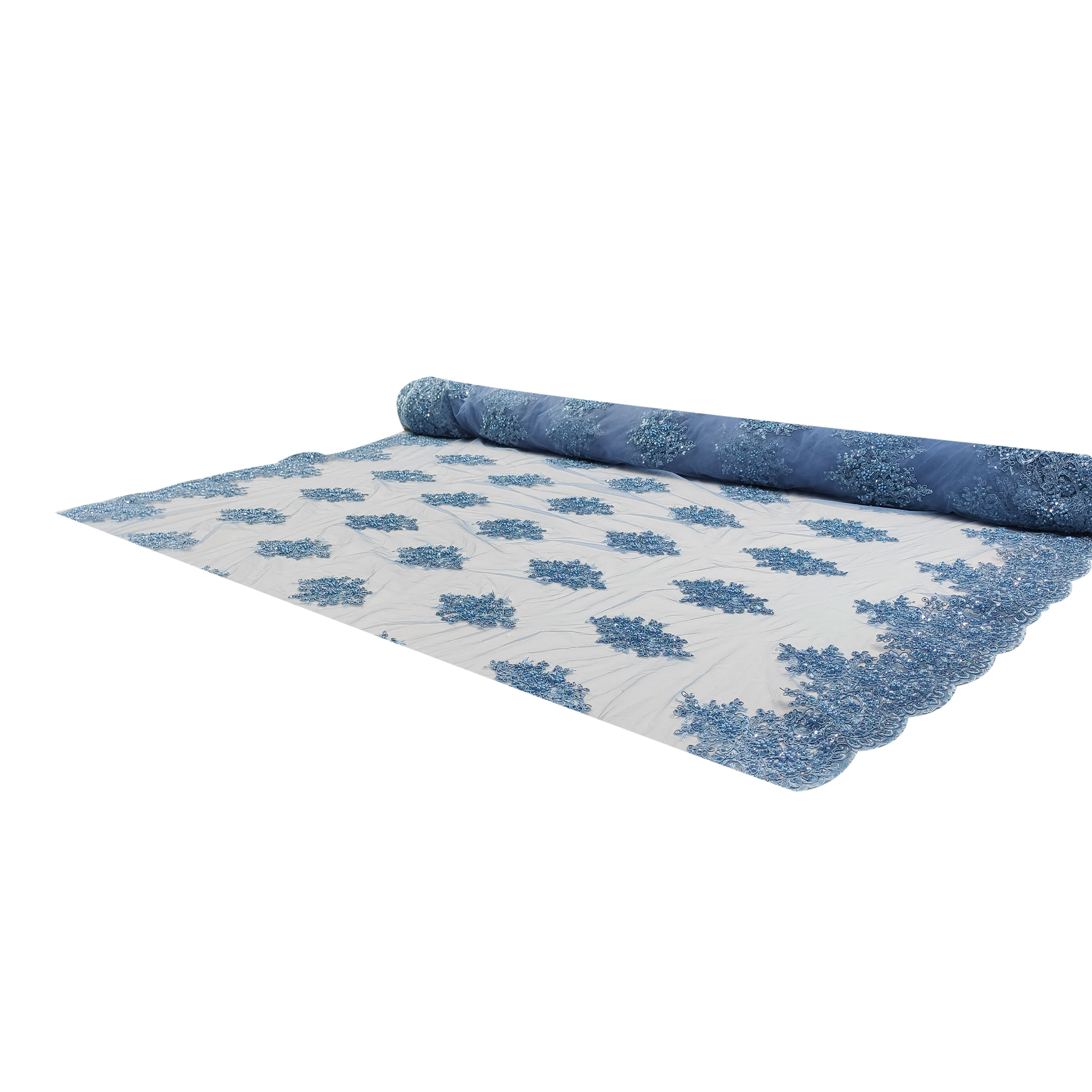 Tulle brodé perlé Lux Celeste