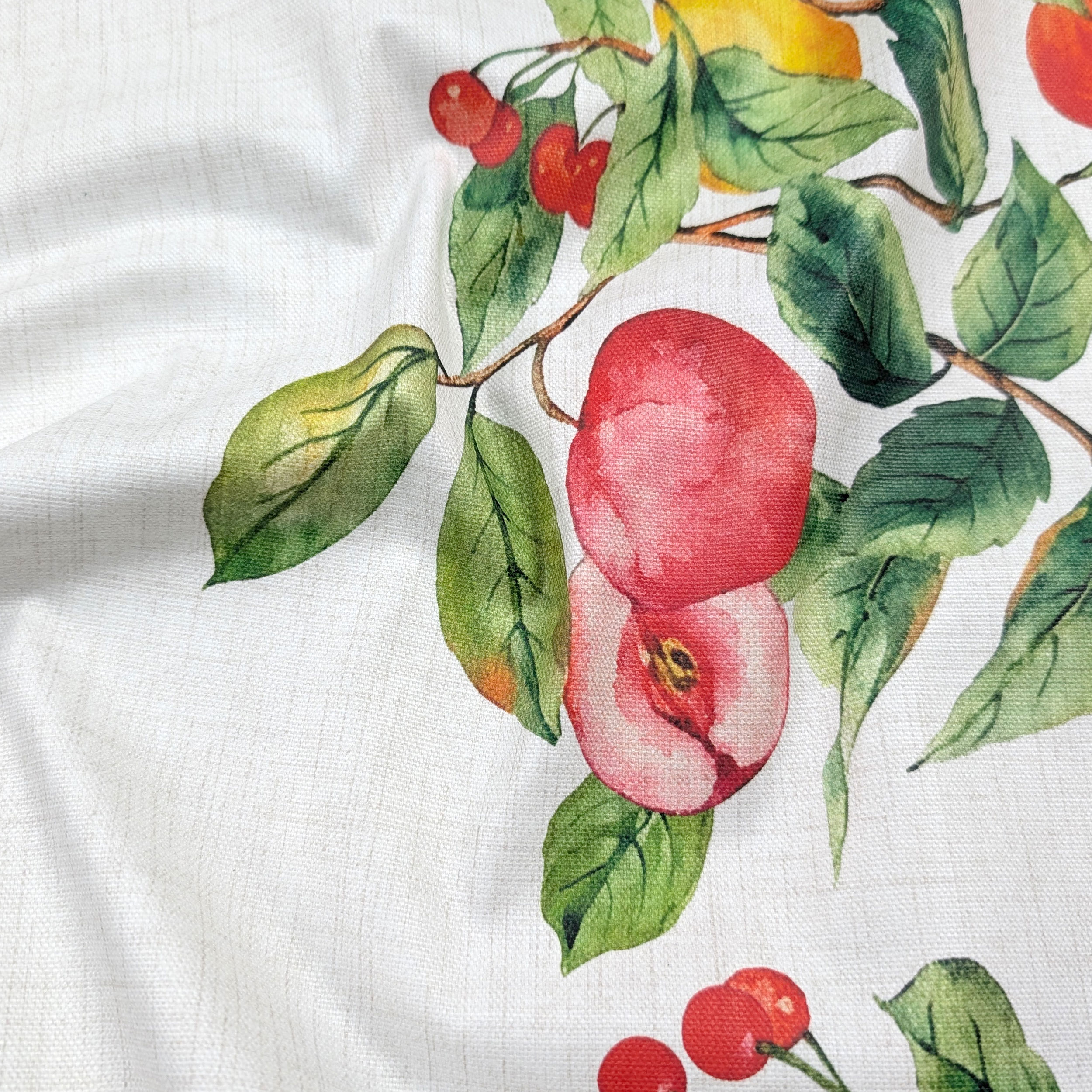 Fabric for Resin Tablecloth with Beige and Citrus Edges Image