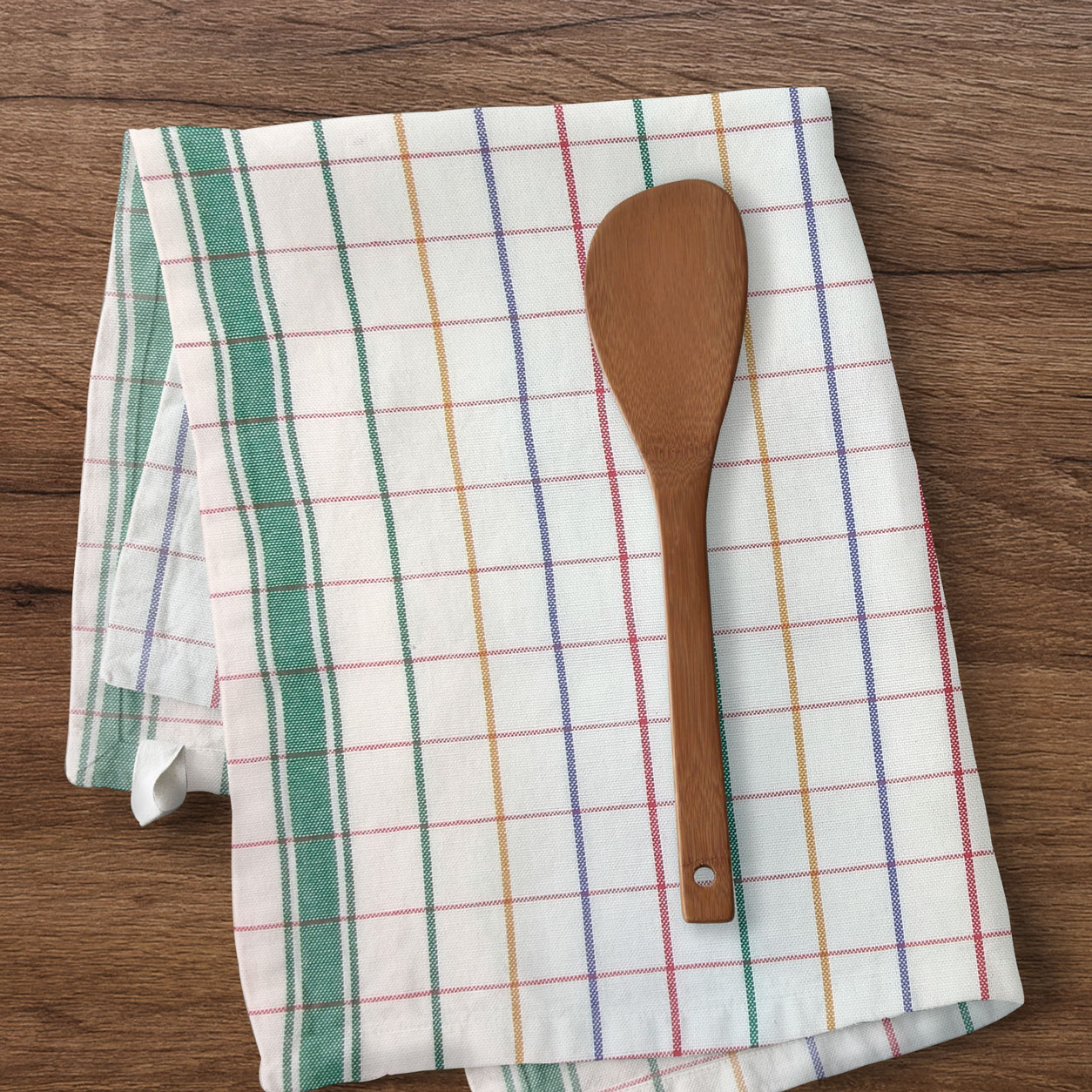 Cotton Double Edge Green Stripes Kitchen Towel