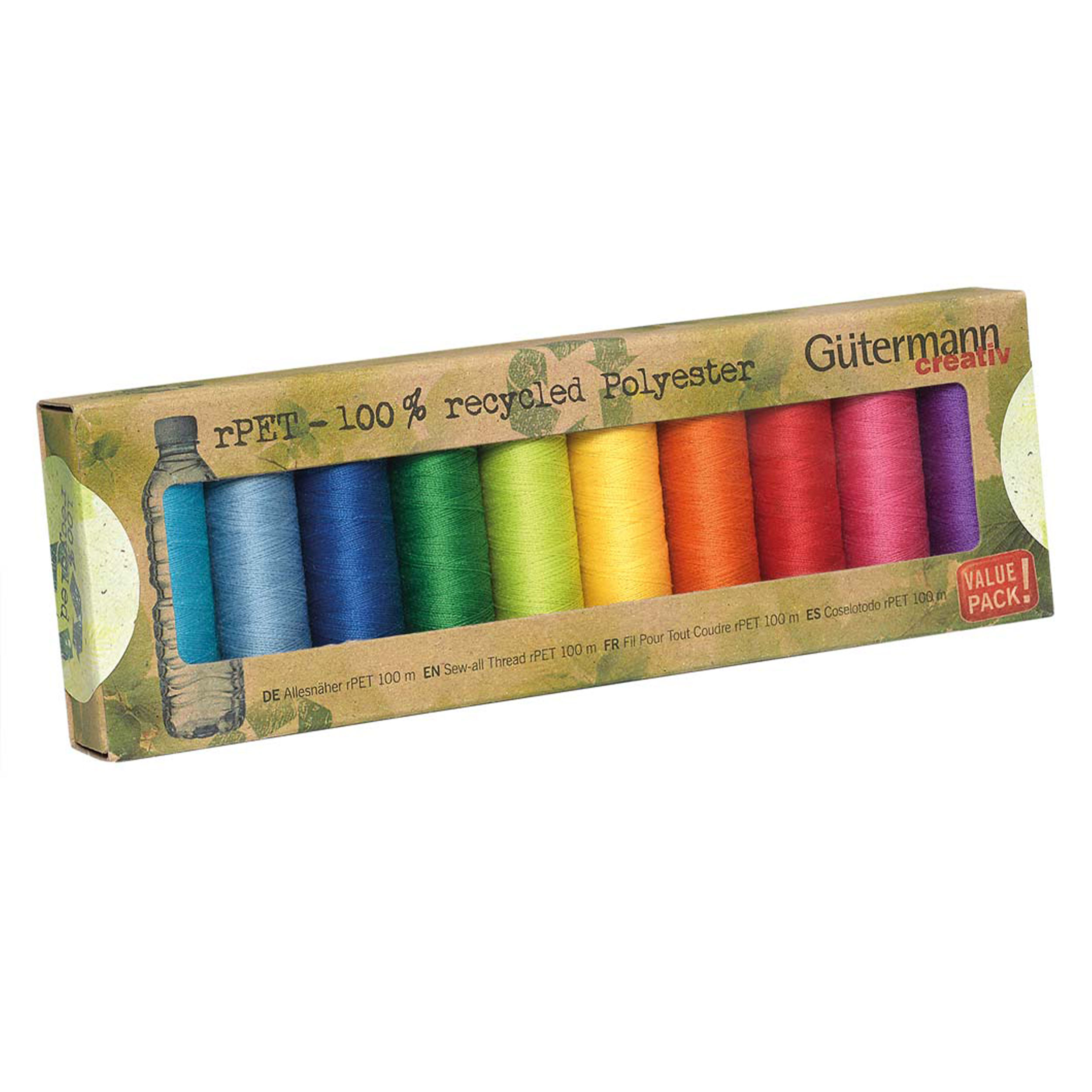 Gutermann Creative Stitching rPET 10 Rainbow Coils Image