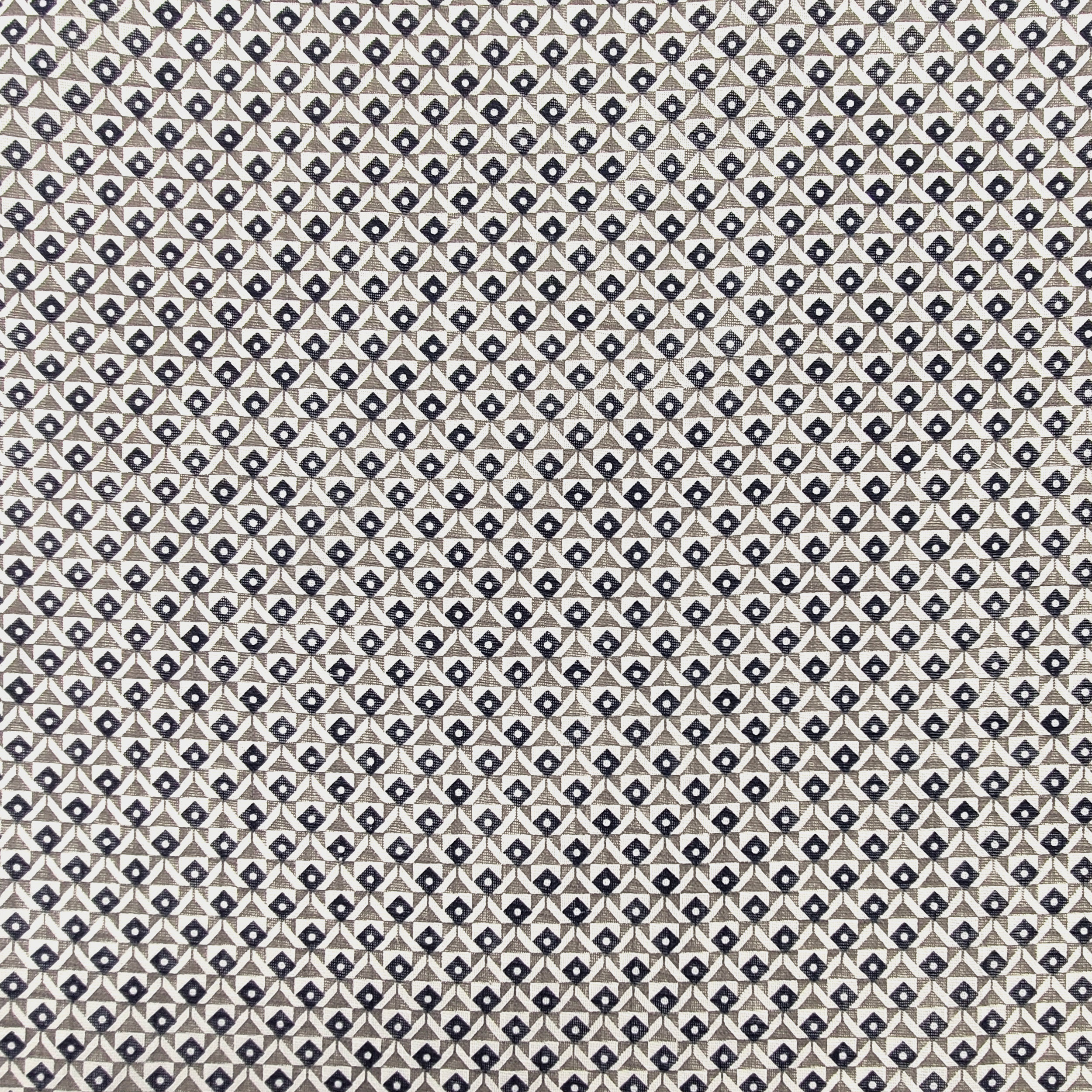 Tissu de coton géométrique gris et bleu Image