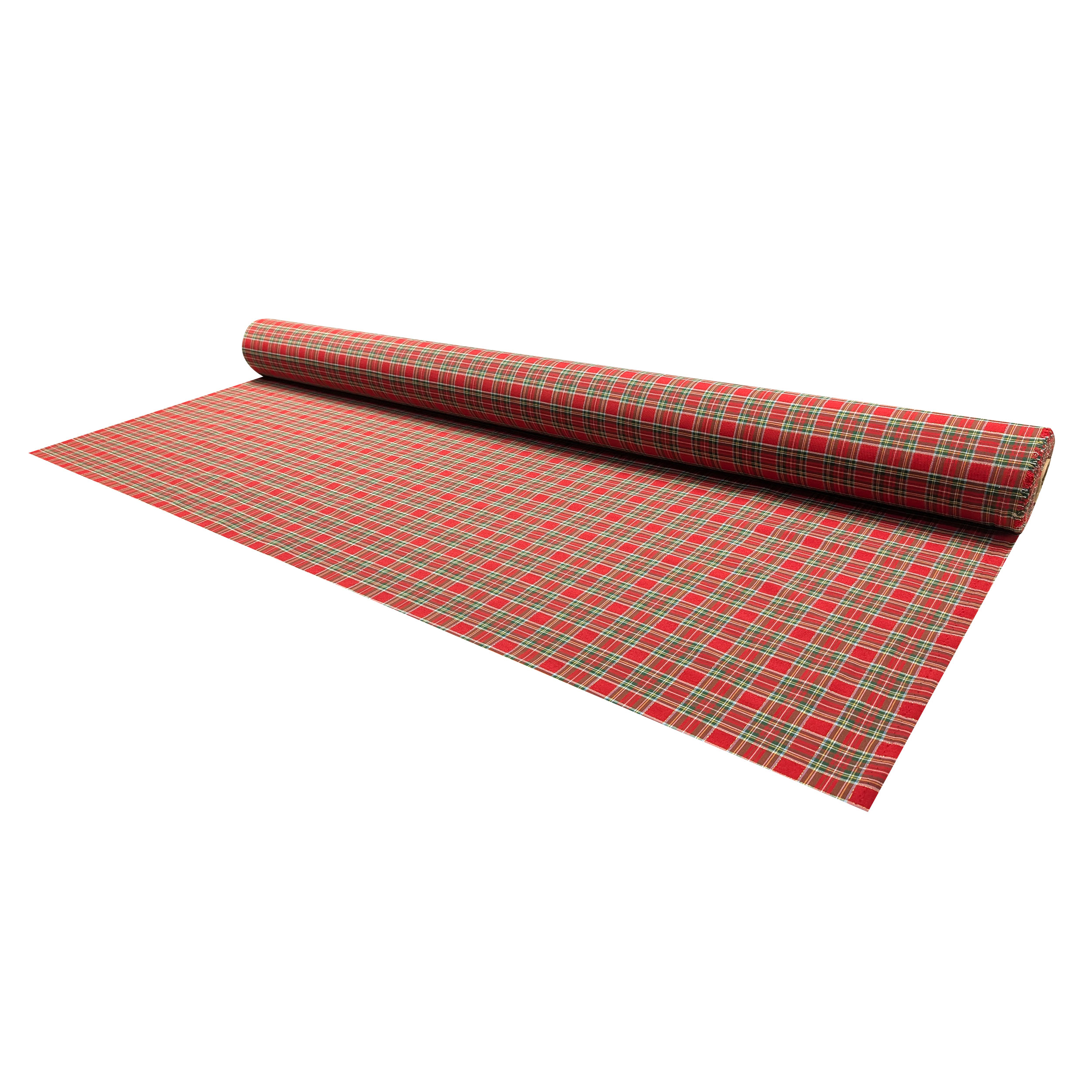 Red Lurex Medium Tartan Fabric Image