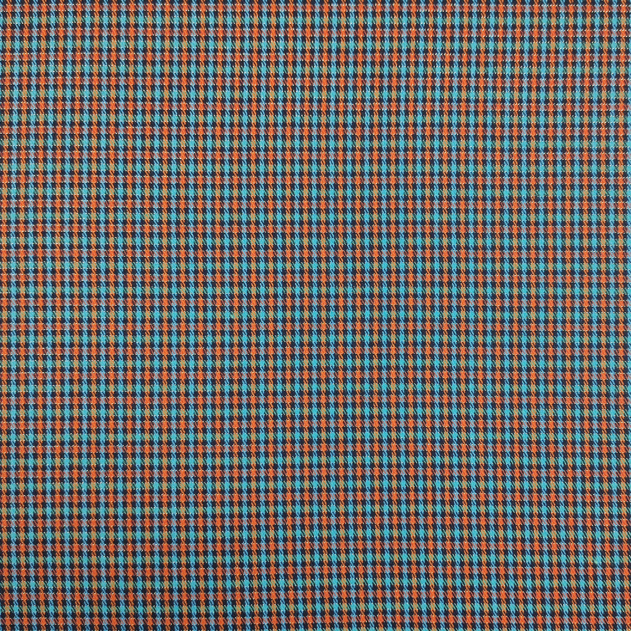 Tissu à carreaux Lurex orange et bleu